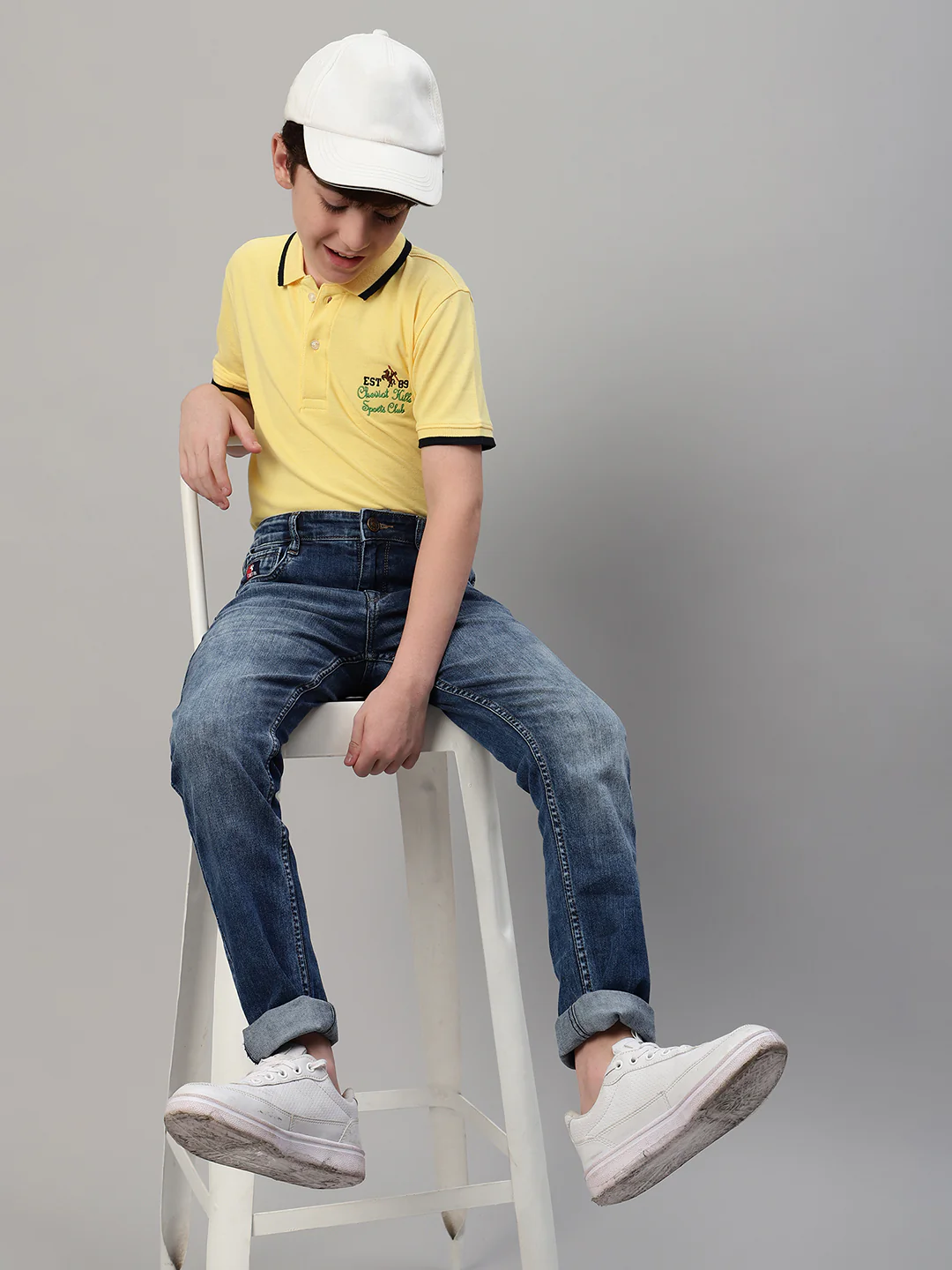 Boy's Dark Blue Solid Stretchable Jeans - Image 7