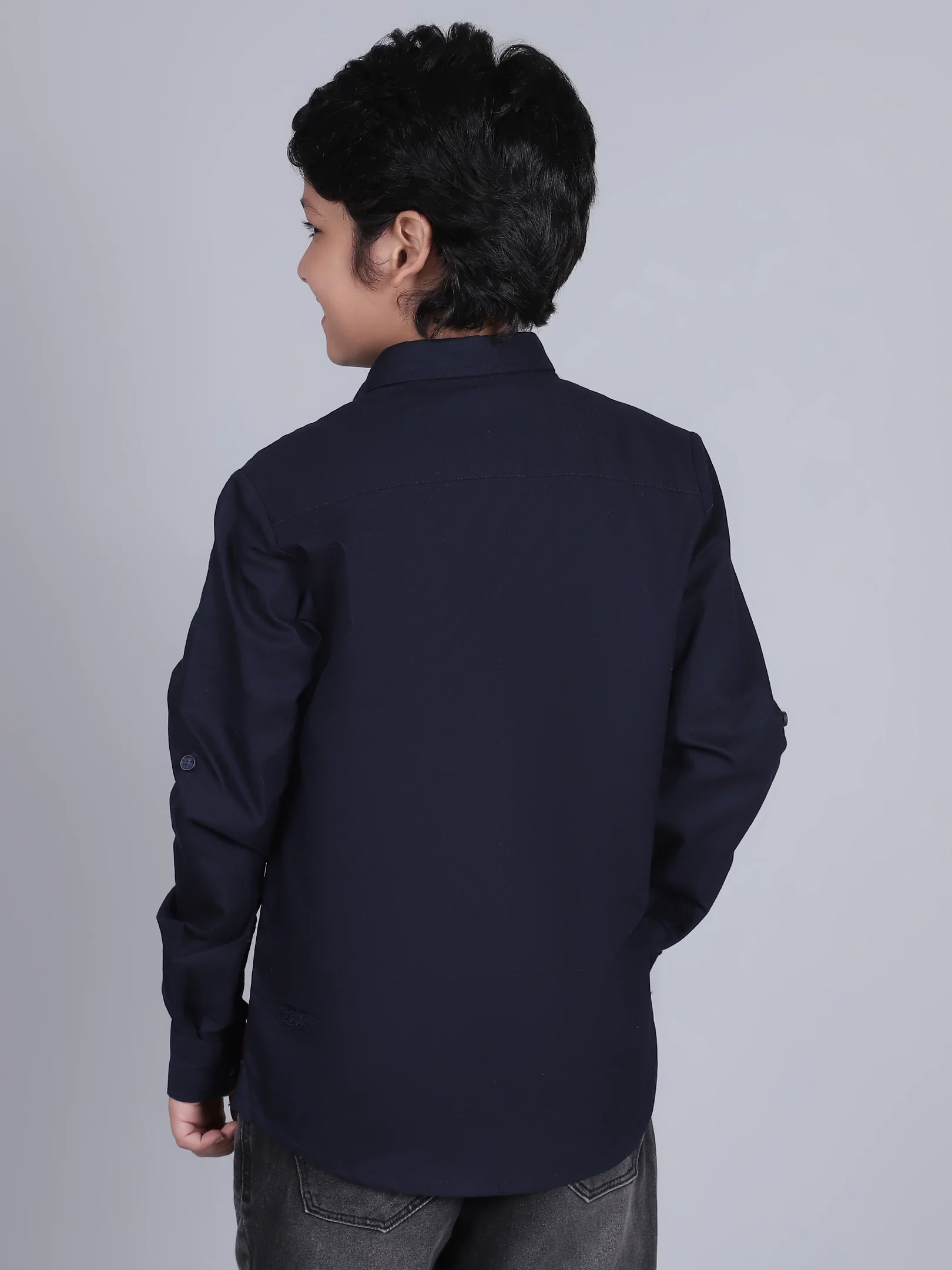 Boys Mix Color Block Full Sleeves Spread Collar Casual Shirt - Image 3