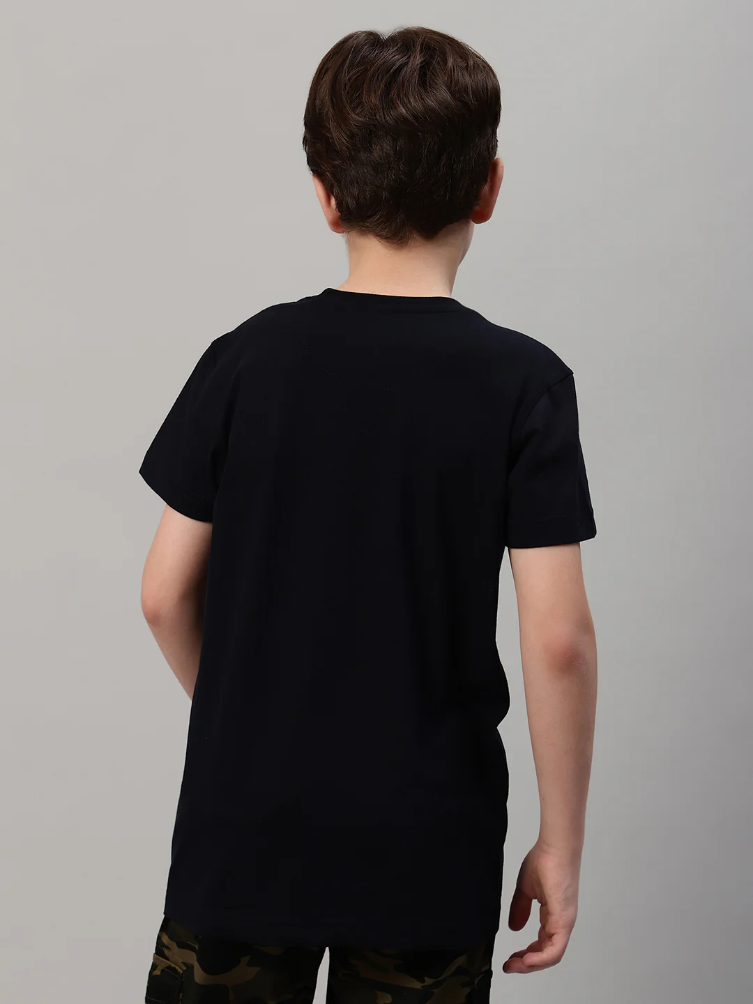 Boys Casual Navy Blue Half Sleeve  T-Shirt - Image 2