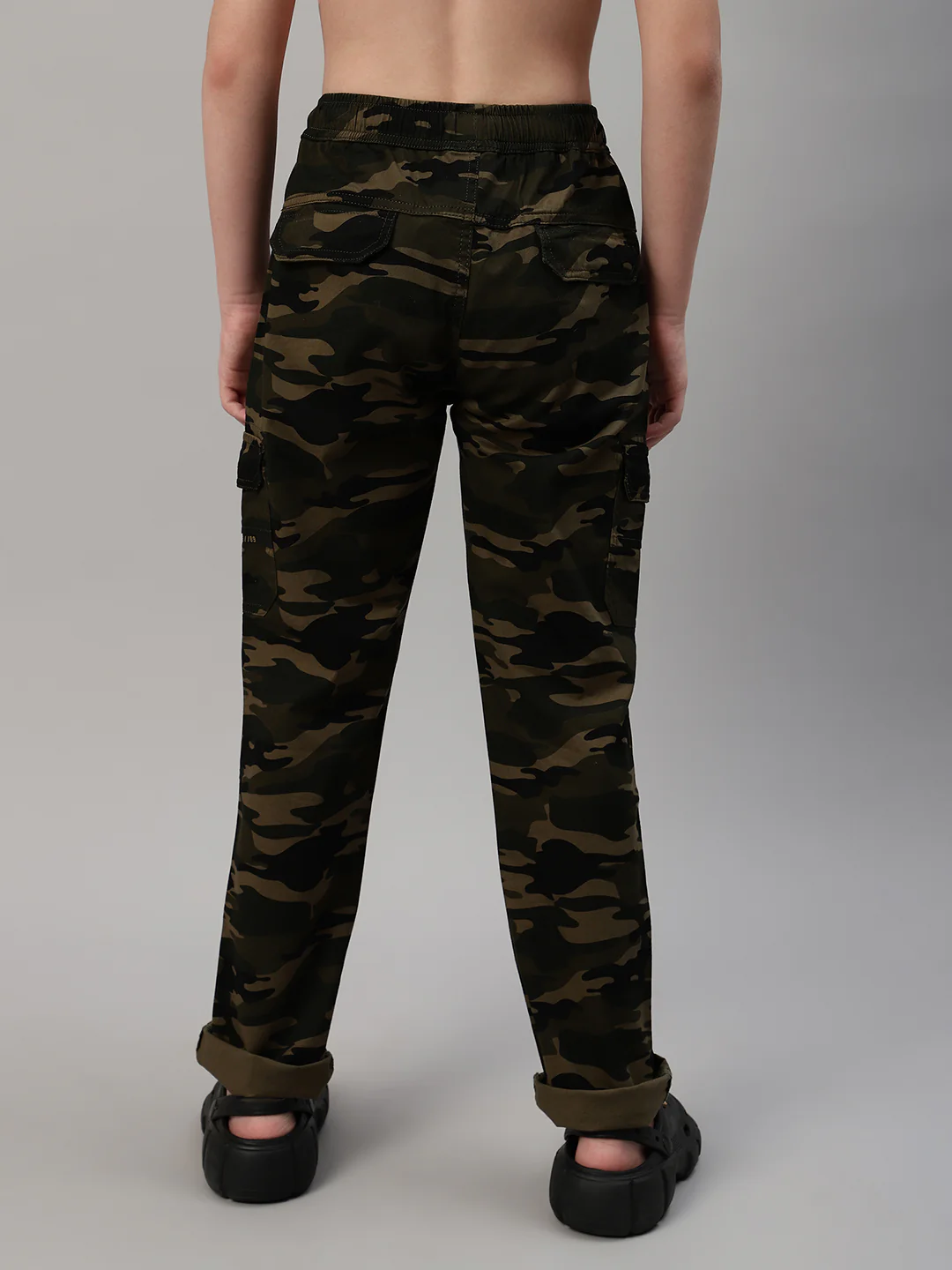 Boy's Olive Green Printed Cargo - Image 2