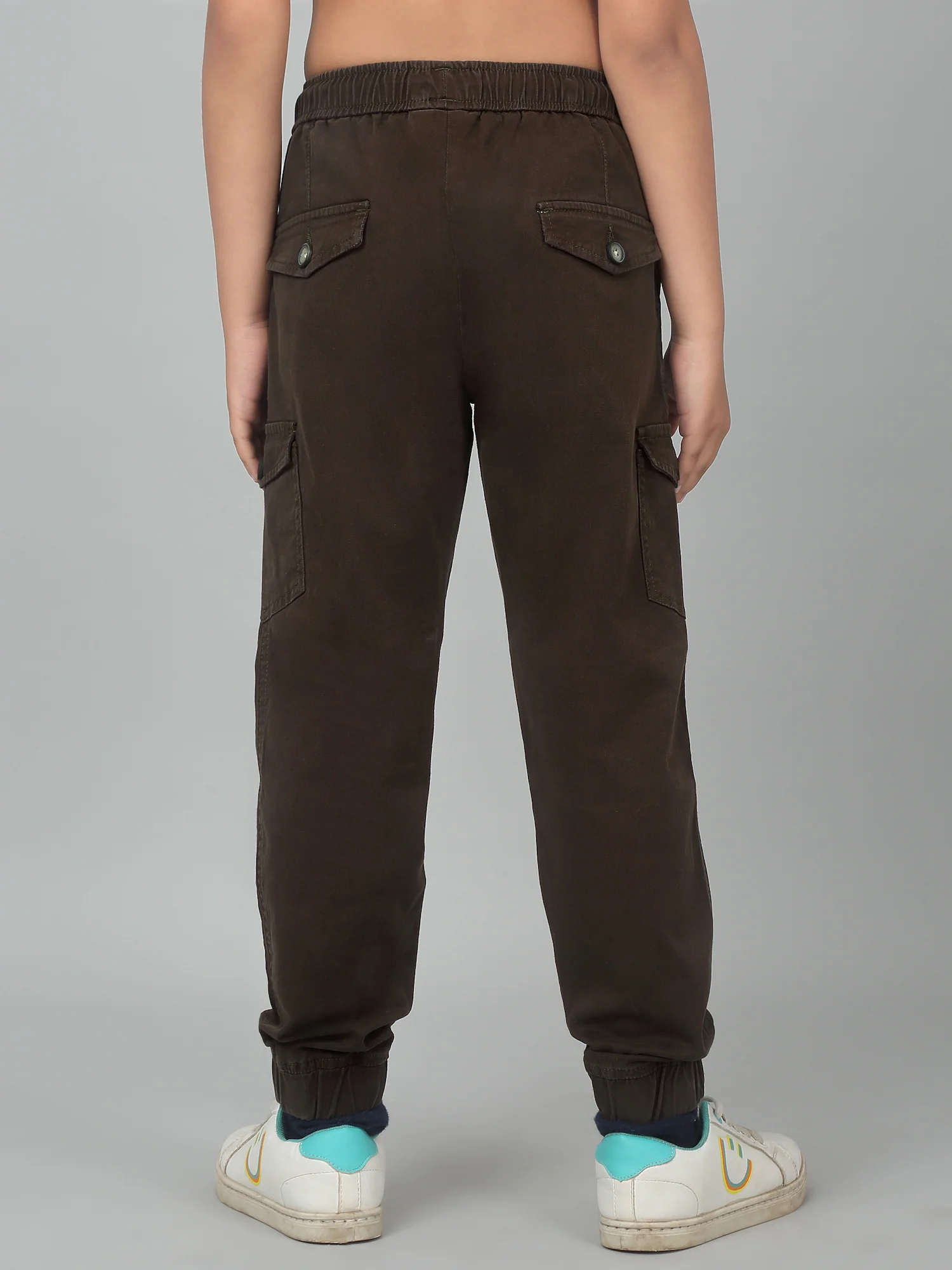 Boy's Olive Green Solid Cargo - Image 4