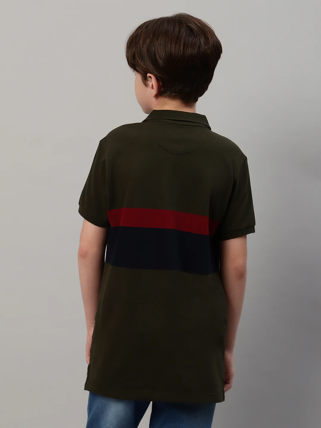 Boy's Olive Green Typographic Print T-Shirt - Image 2
