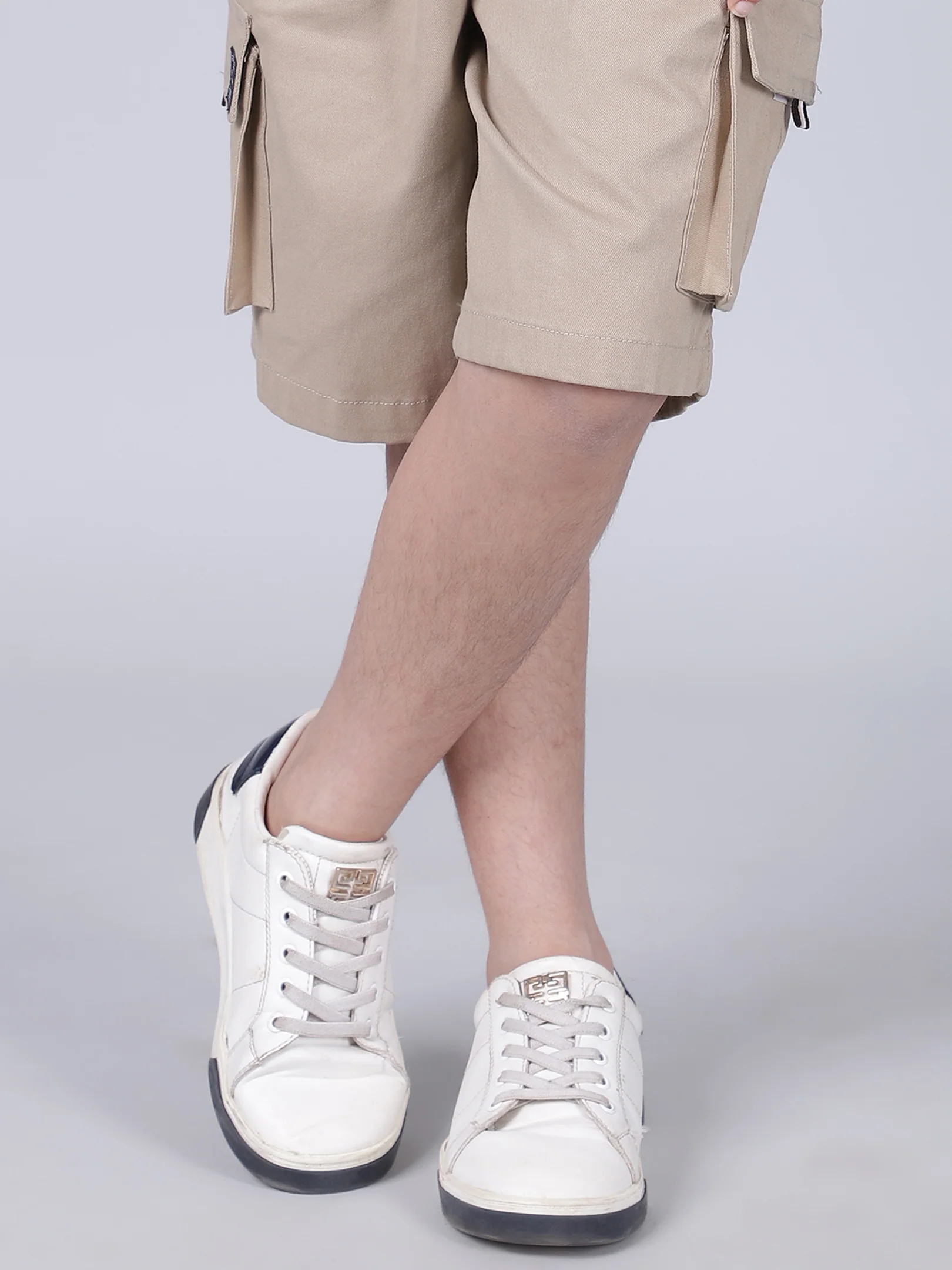 Boys Solid Beige Regular Fit Casual Shorts - Image 7