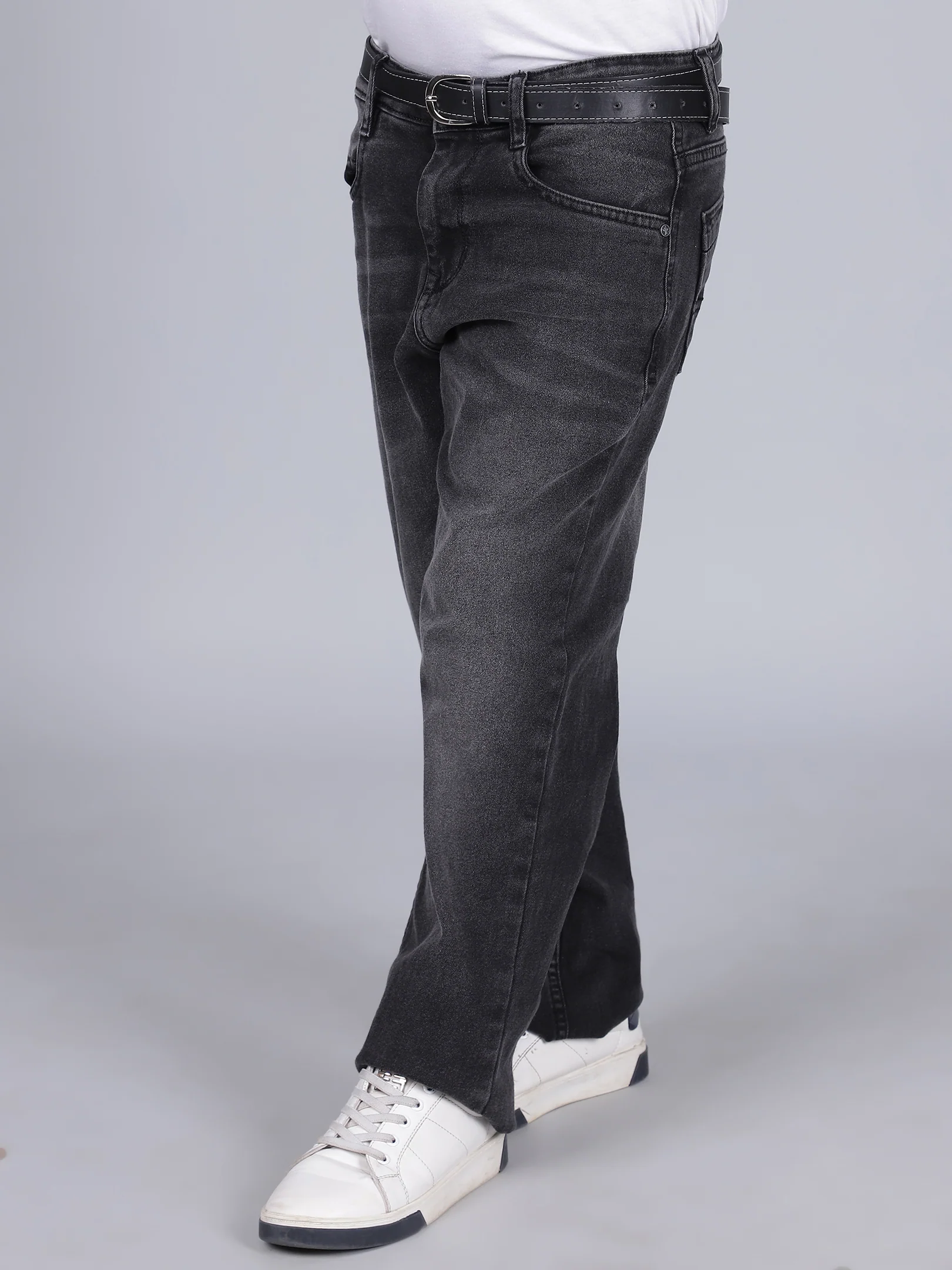 Boys Solid Black Regular Fit Casual Jeans - Image 3