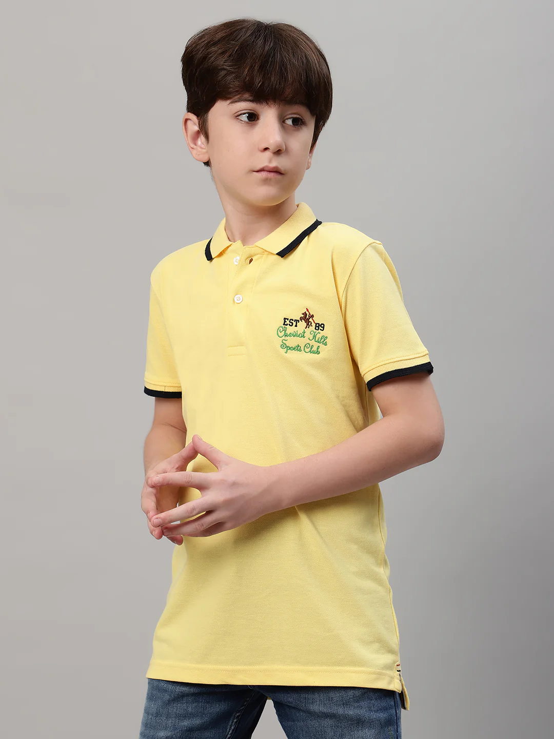 Boy's Yellow Solid T-Shirt - Image 3