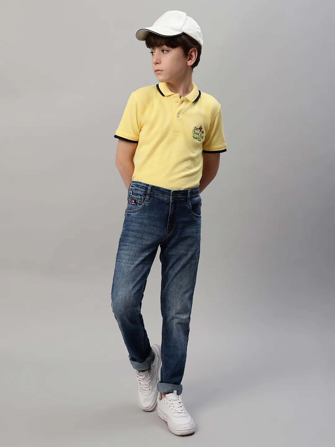 Boy's Yellow Solid T-Shirt - Image 7
