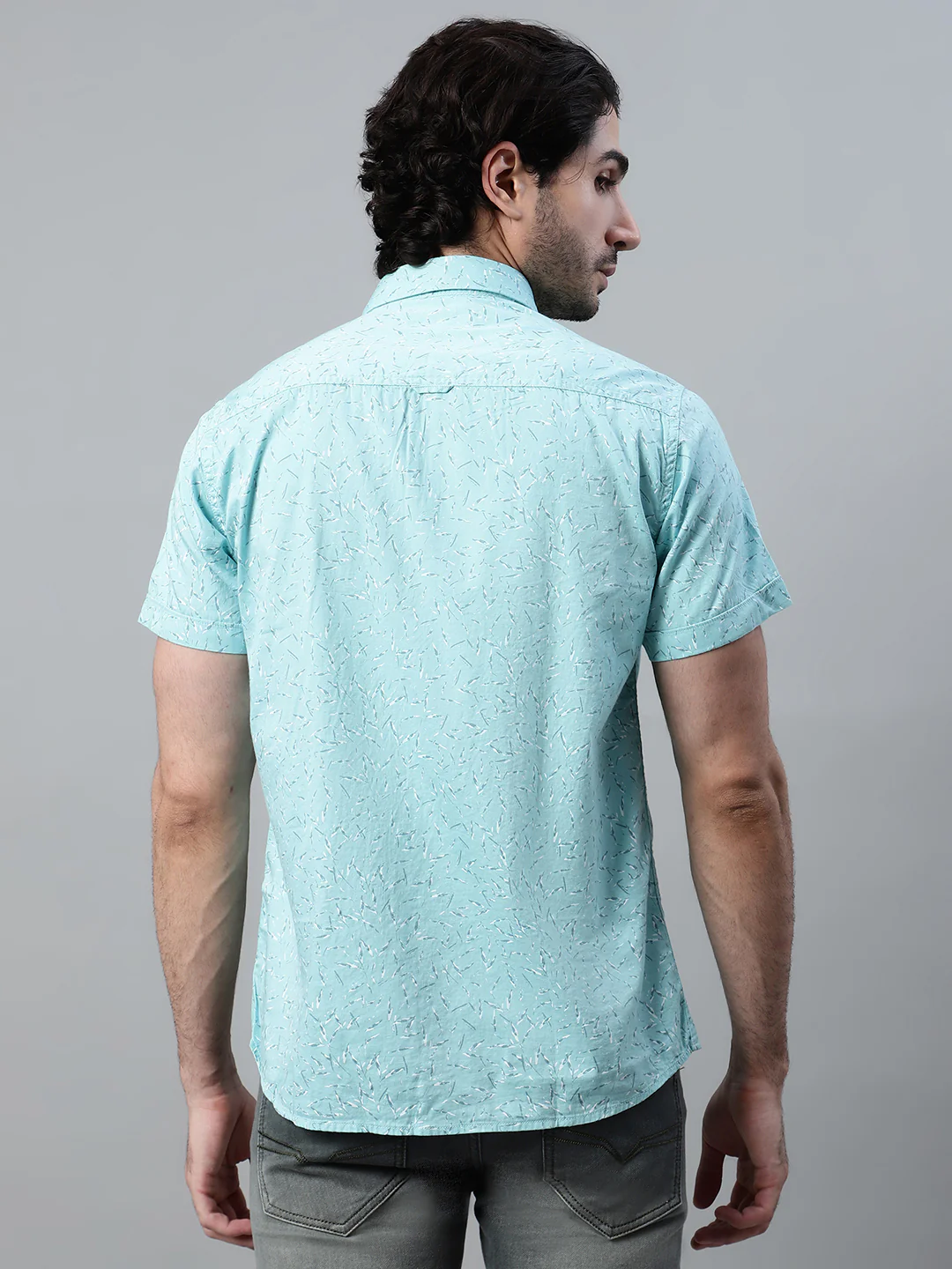 Casual Shirt for Men | Breathable & Soft with Color Fastness Regular Fit Spread Collar Neck Cotton Fabric Printed Pattern - Image 2