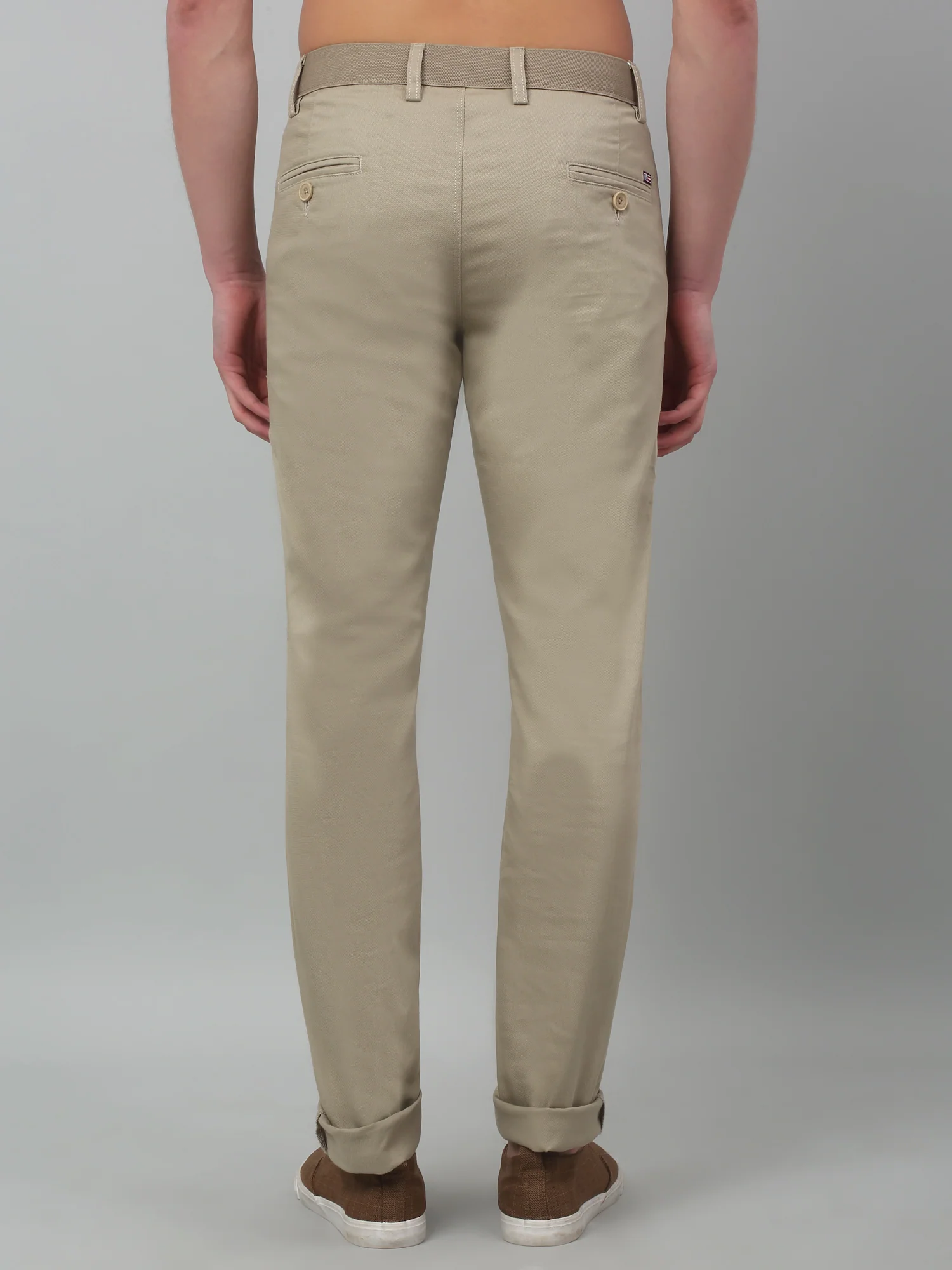 Men's Casual Flat front Fawn  Trousers - Image 2