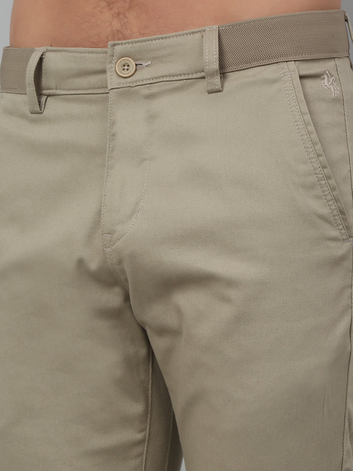 Men's Casual Flat front Fawn  Trousers - Image 5
