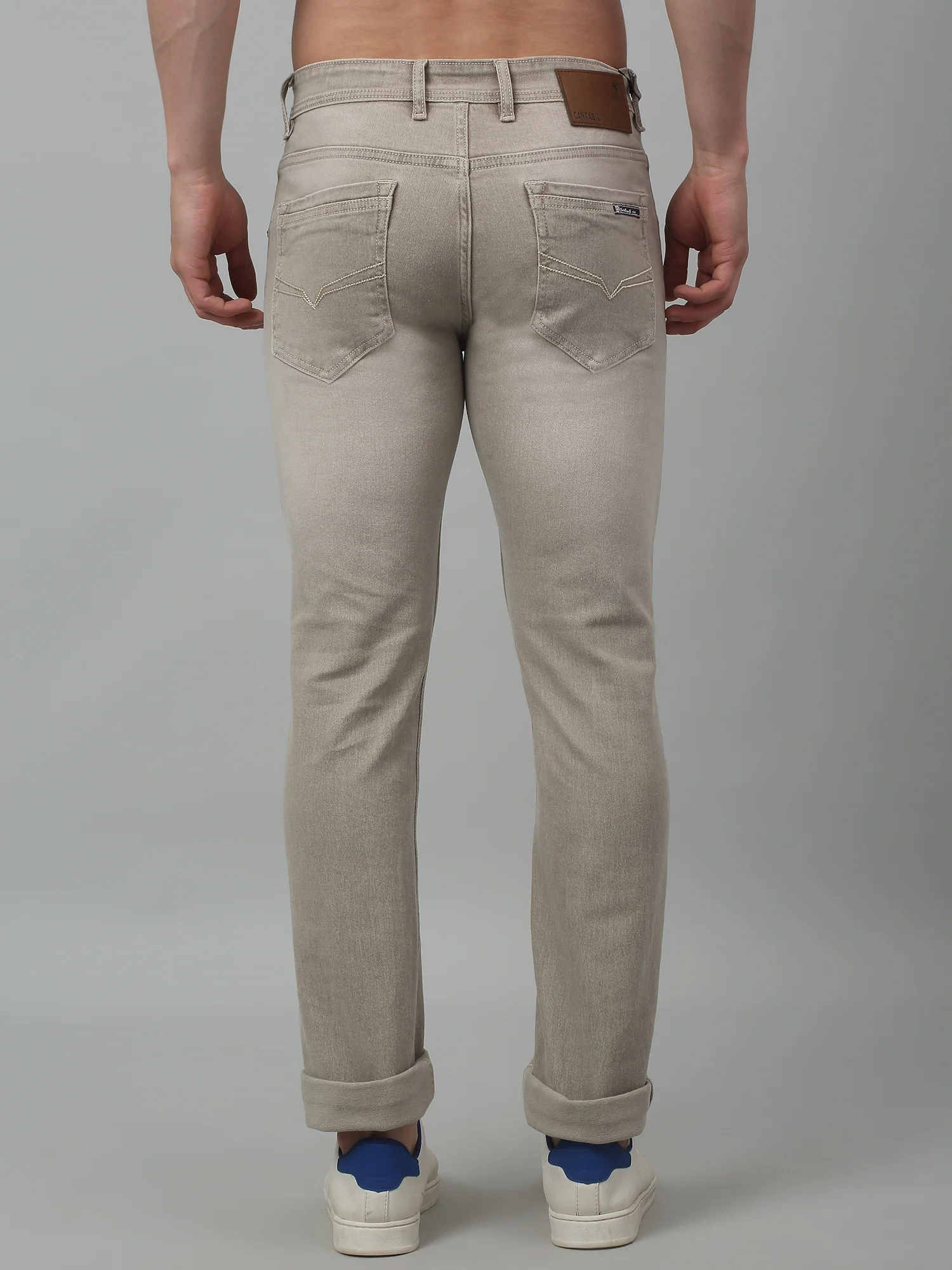 Denim Jeans for Men l Breathable & Soft with Color Fastness Ultra Narrow Fit Cotton Fabric Solid Pattern Button Closure - Image 2