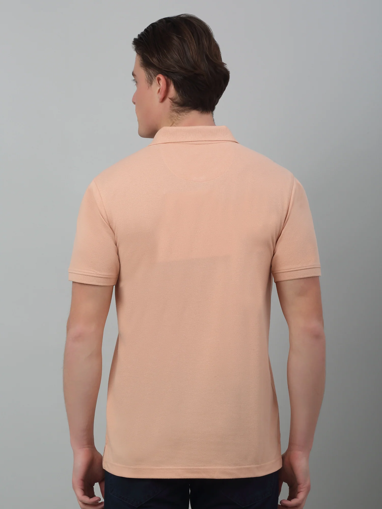 T-Shirt for Men | Breathable & Soft with Color Fastness Regular Fit Polo Neck Poly Cotton Fabric Solid Pattern - Image 2