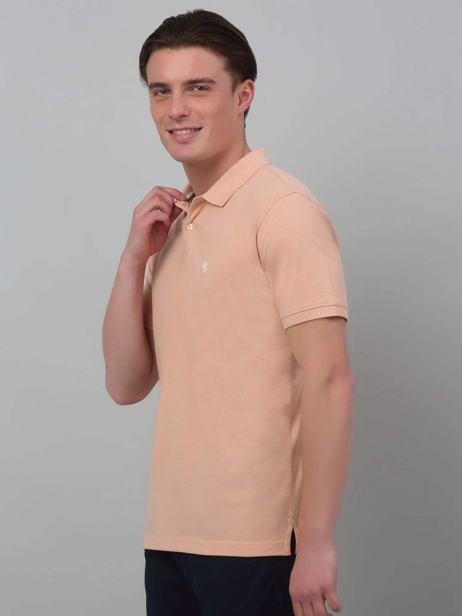 T-Shirt for Men | Breathable & Soft with Color Fastness Regular Fit Polo Neck Poly Cotton Fabric Solid Pattern - Image 4