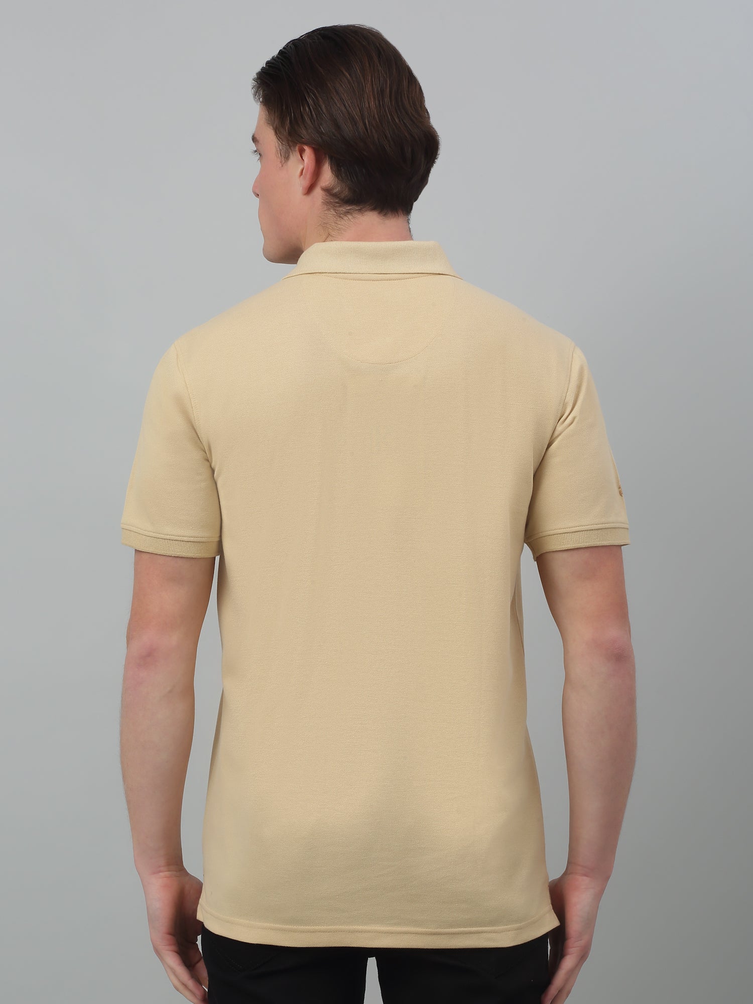 T-Shirt for Men | Breathable & Soft with Color Fastness Regular Fit Polo Neck Poly Cotton Fabric Solid Pattern - Image 2