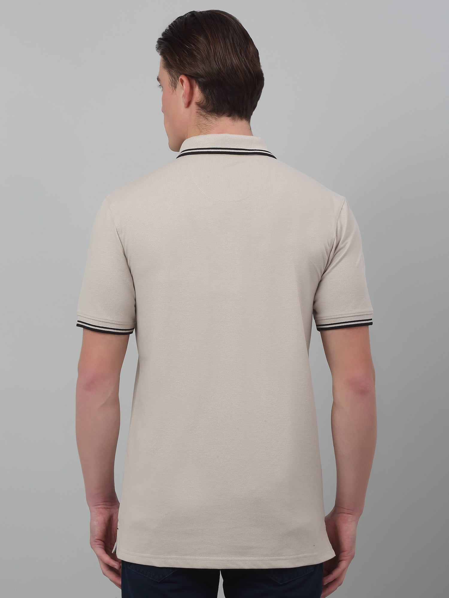 T-Shirt for Men | Breathable & Soft with Color Fastness Regular Fit Polo Neck Poly Cotton Fabric Solid Pattern - Image 2