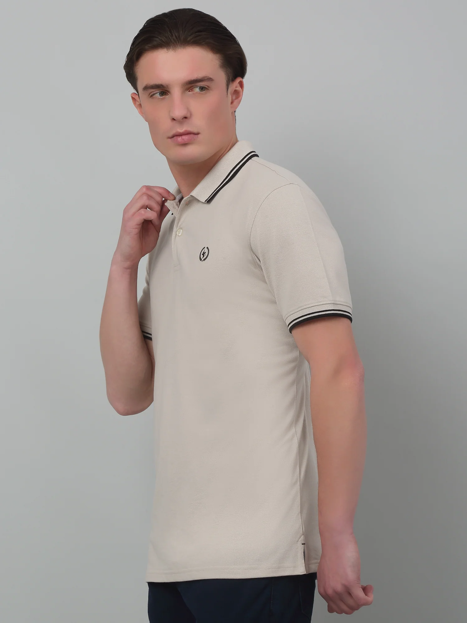 T-Shirt for Men | Breathable & Soft with Color Fastness Regular Fit Polo Neck Poly Cotton Fabric Solid Pattern - Image 4