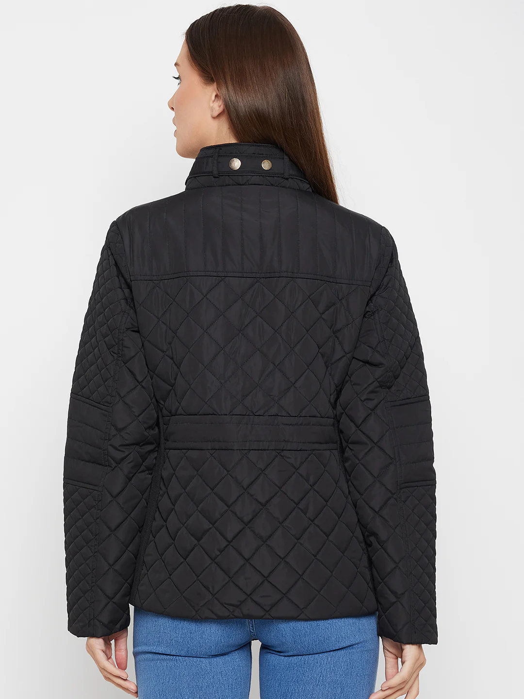 Women's Casual  Black Quilted  Jacket - Image 5