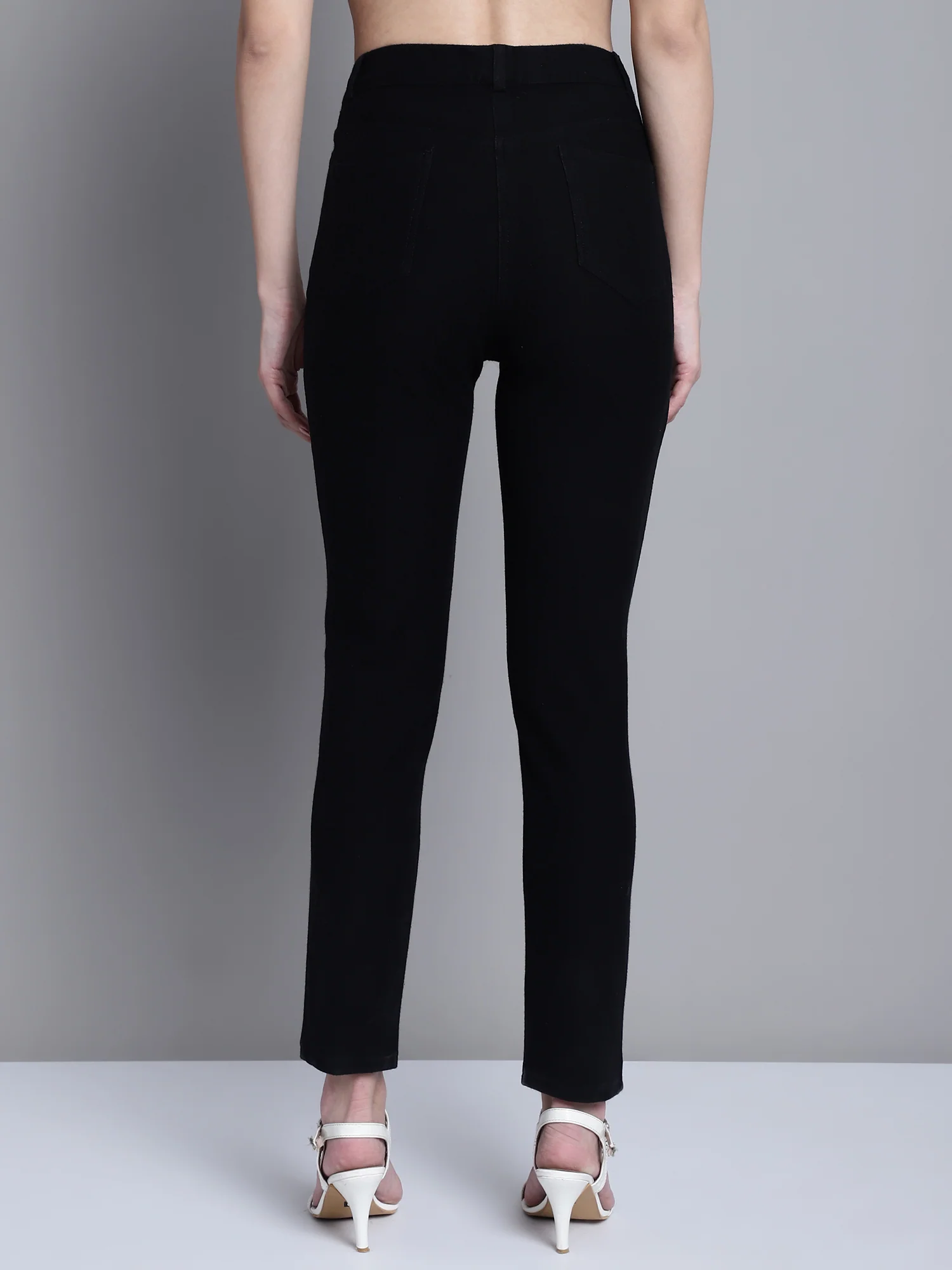 Women's Casual Regular Fit Black  Mid rise Leggings - Image 2