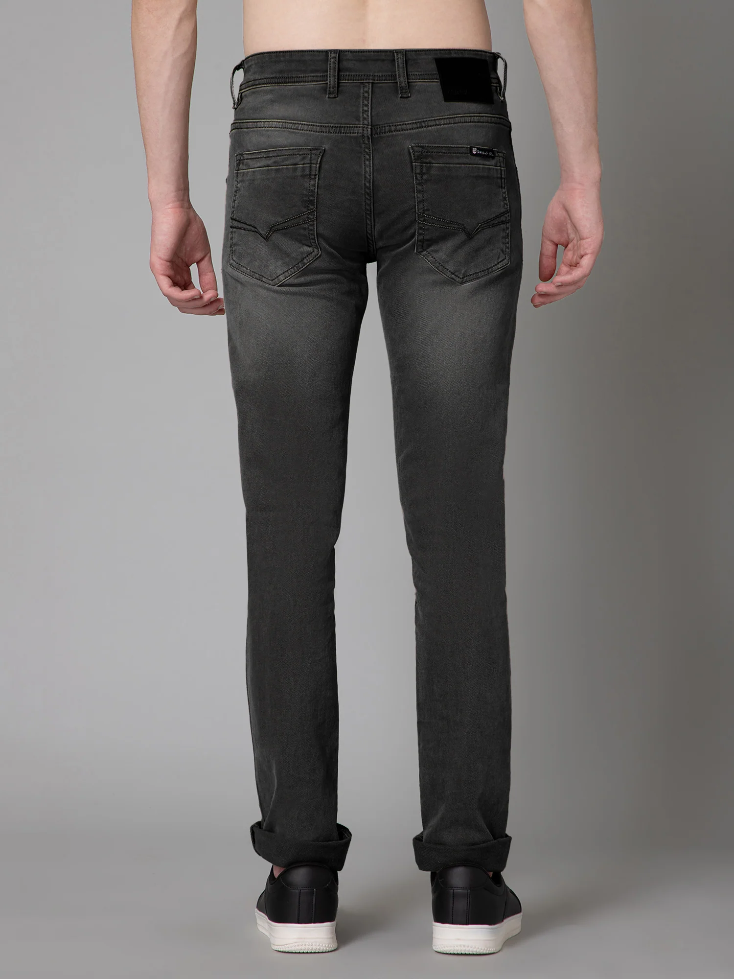 Denim Jeans for Men l Breathable & Soft with Color Fastness Ultra Narrow Fit Cotton Fabric Solid Pattern Button Closure - Image 4