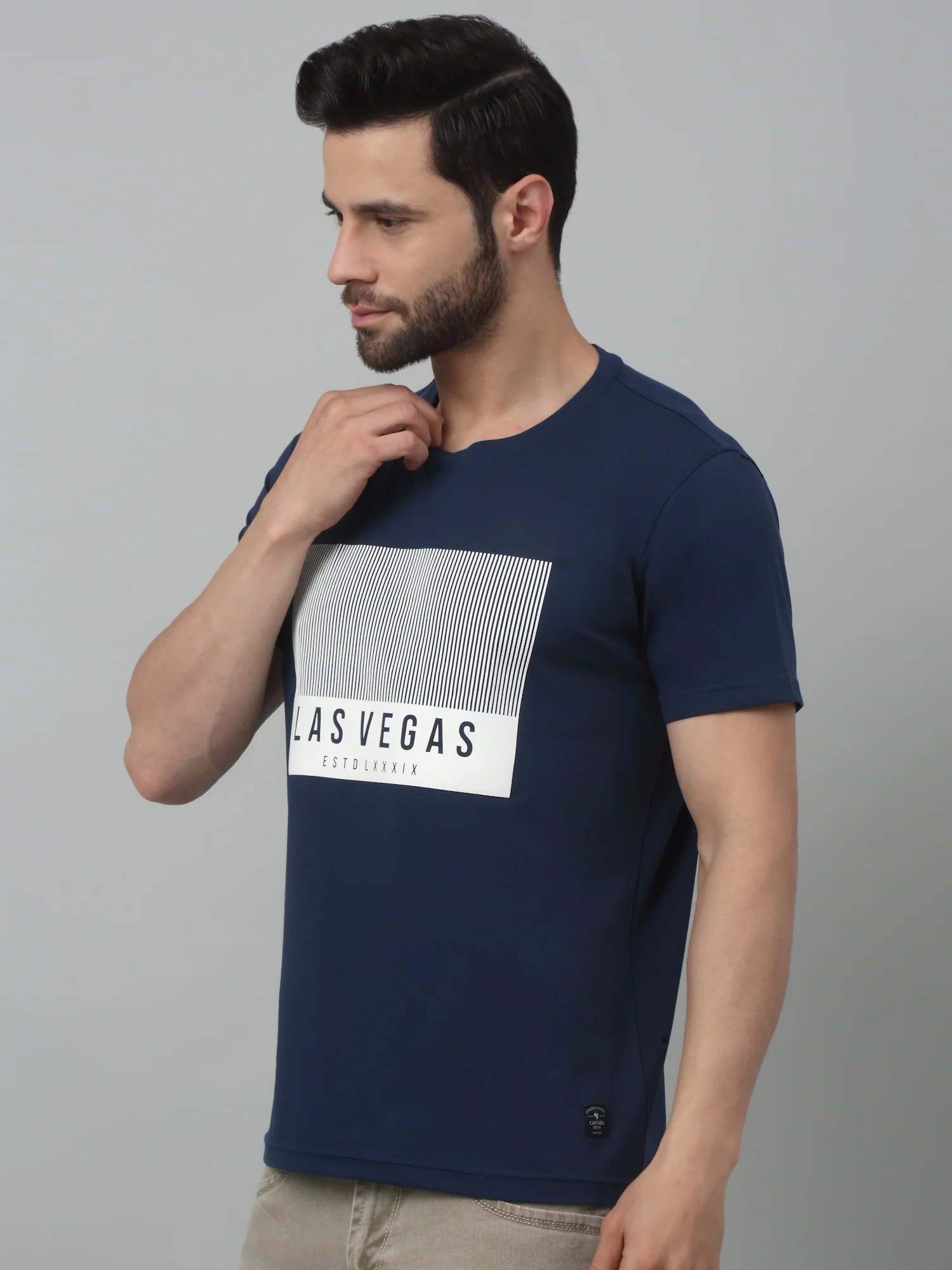 T-Shirt for Men | Breathable & Soft with Color Fastness Regular Fit Round Neck Cotton Blend Fabric Printed Pattern - Image 4