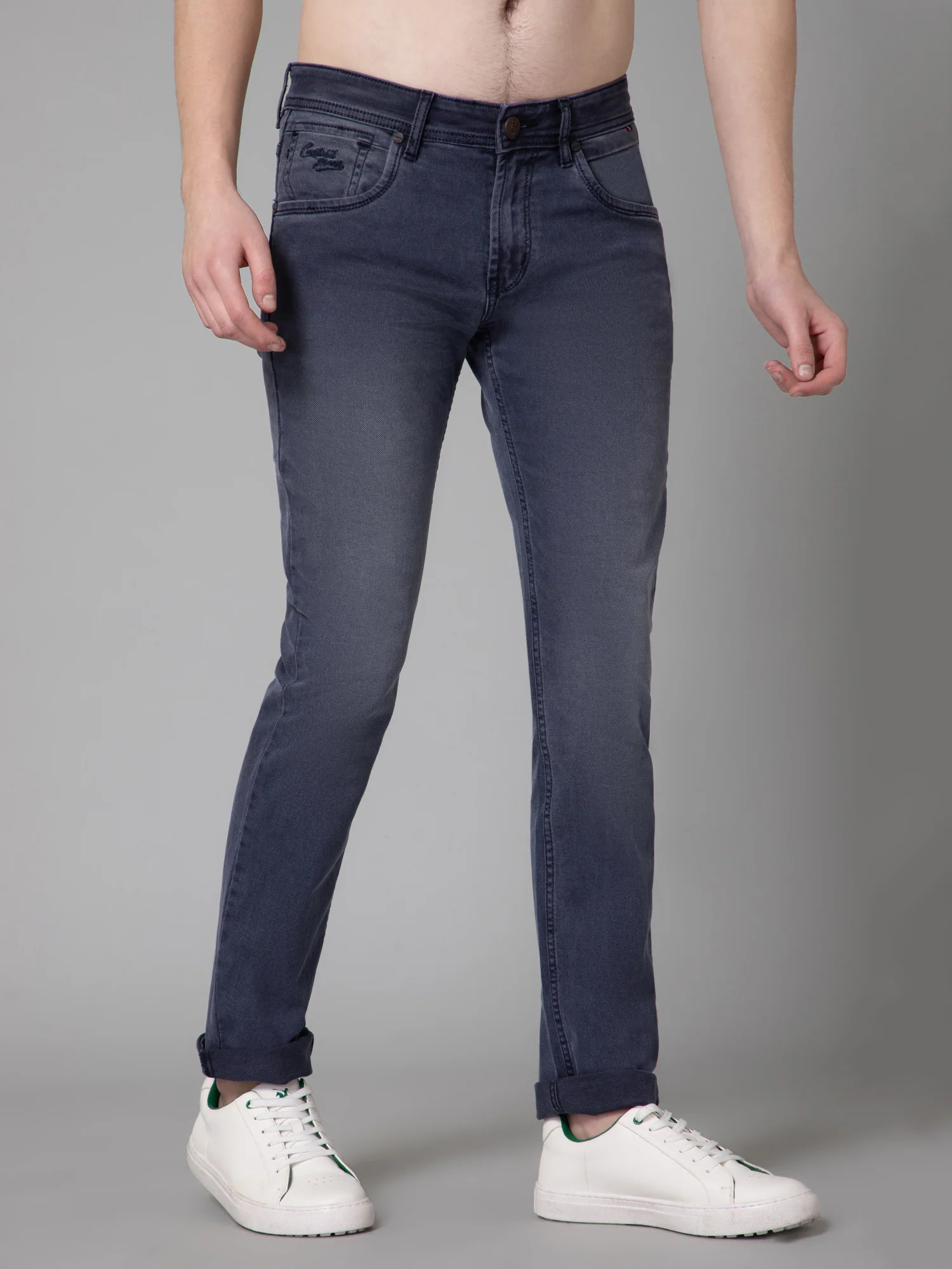 Denim Jeans for Men l Breathable & Soft with Color Fastness Ultra Narrow Fit Cotton Fabric Solid Pattern Button Closure - Image 3