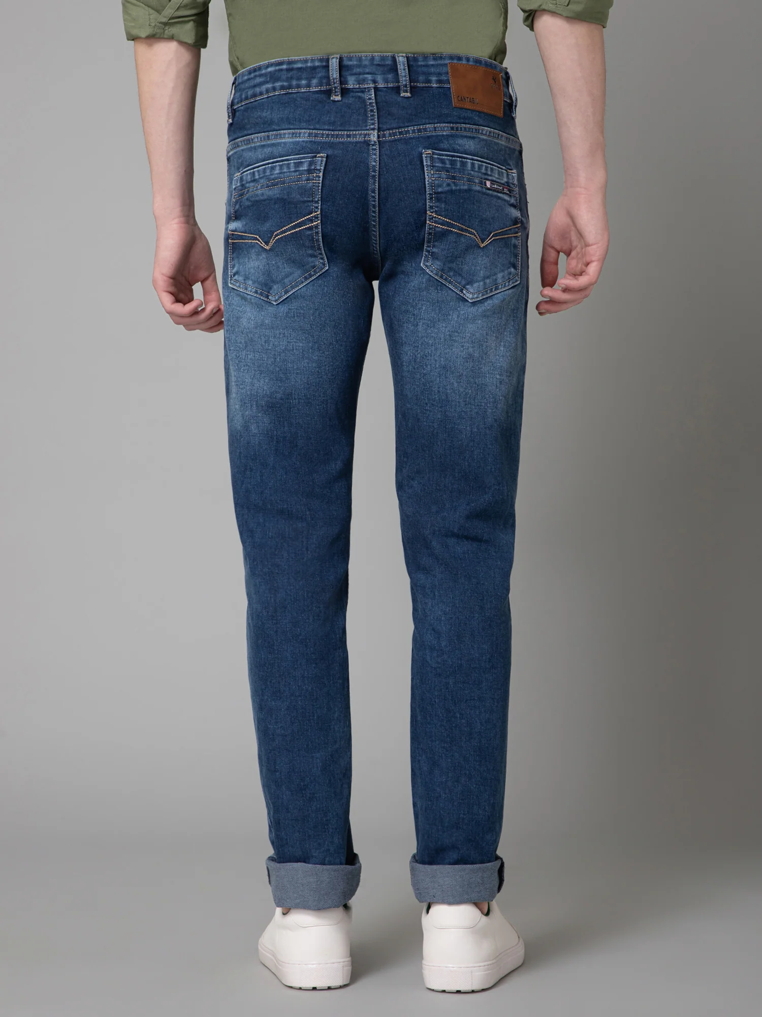 Denim Jeans for Men l Breathable & Soft with Color Fastness Ultra Narrow Fit Cotton Fabric Solid Pattern Button Closure - Image 4