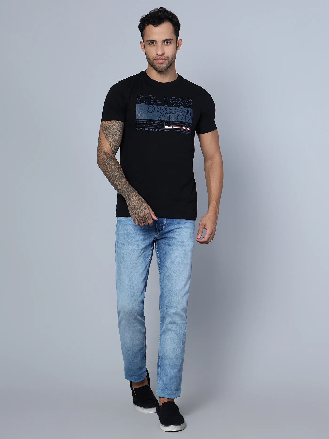 Denim Jeans for Men l Breathable & Soft with Color Fastness Ultra Narrow Fit Cotton Fabric Solid Pattern Button Closure - Image 6