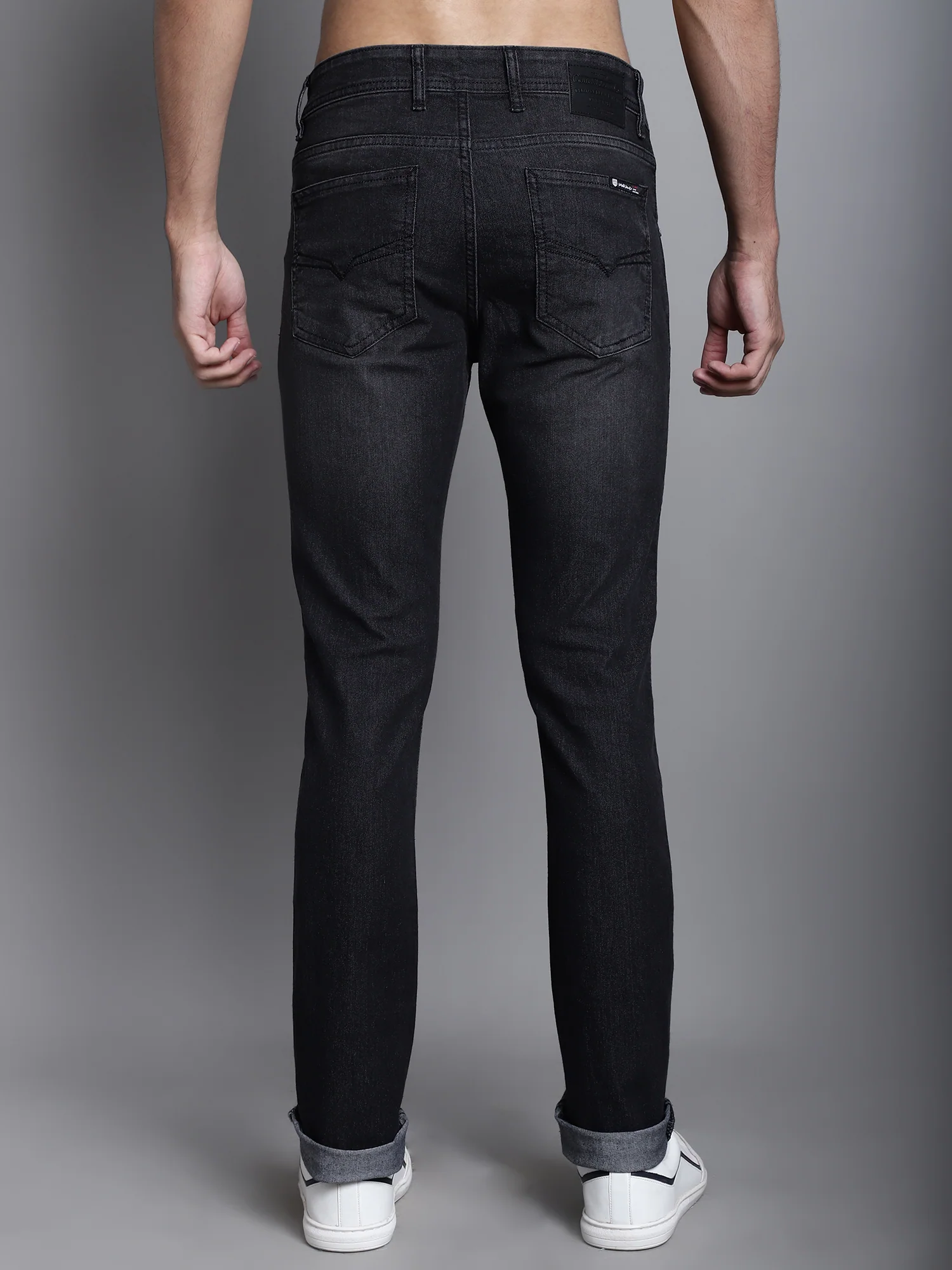 Denim Jeans for Men l Breathable & Soft with Color Fastness Ultra Narrow Fit Cotton Fabric Solid Pattern Button Closure - Image 2