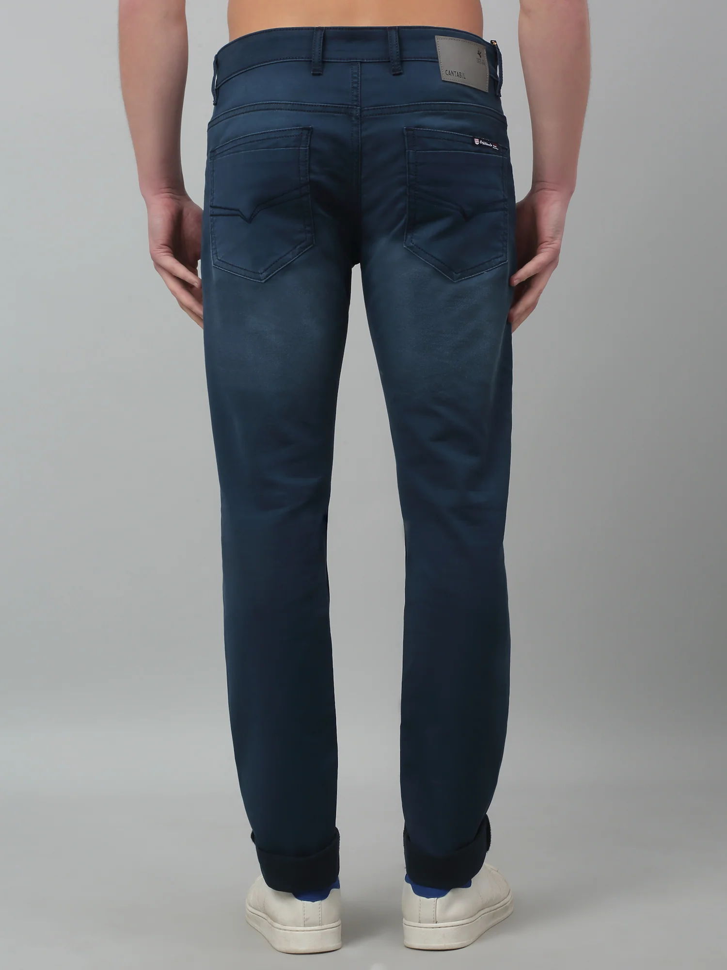 Denim Jeans for Men l Breathable & Soft with Color Fastness Ultra Narrow Fit Cotton Fabric Solid Pattern Button Closure - Image 2