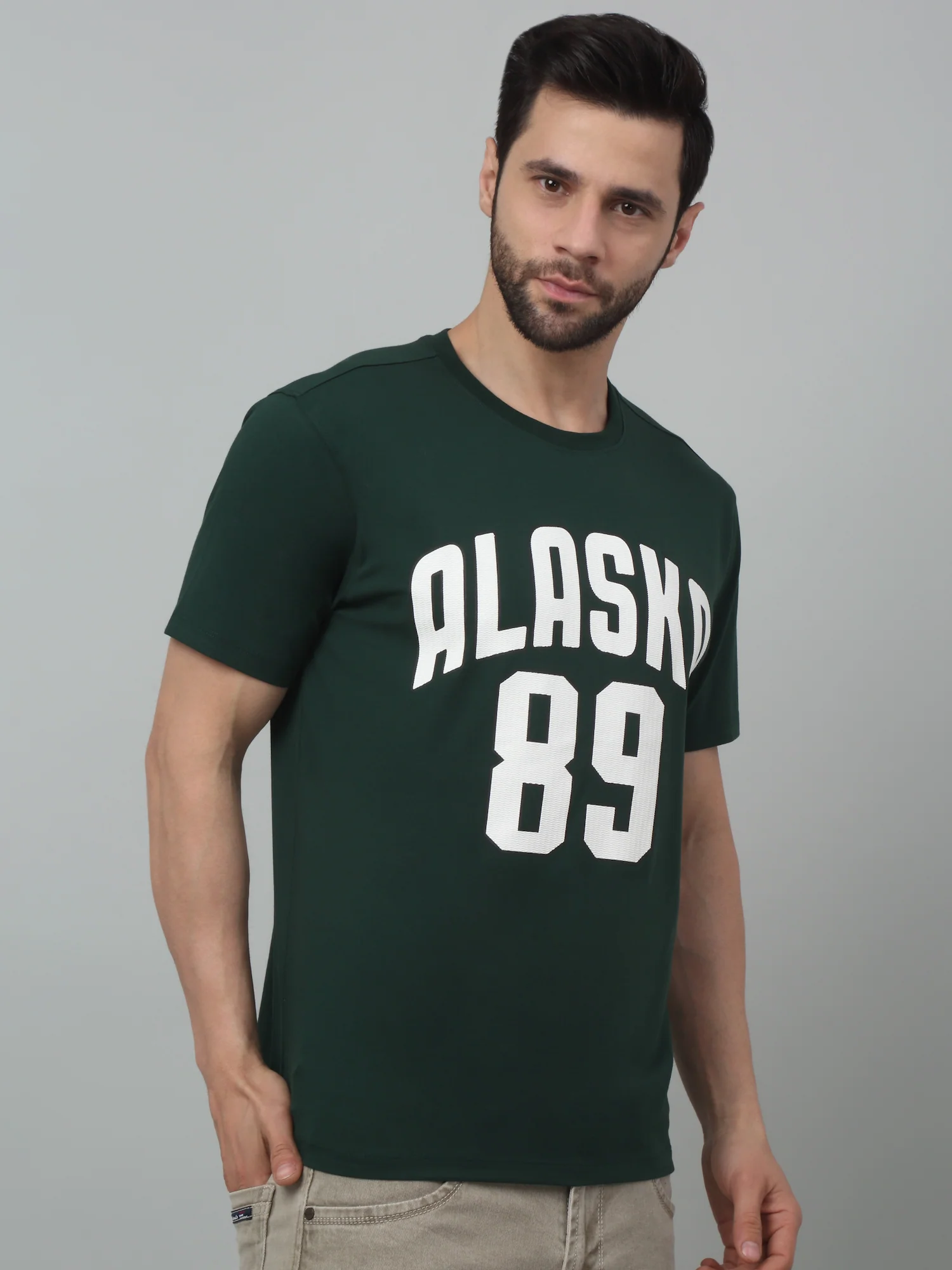 T-Shirt for Men | Breathable & Soft with Color Fastness Regular Fit Round Neck Cotton Blend Fabric Printed Pattern - Image 2