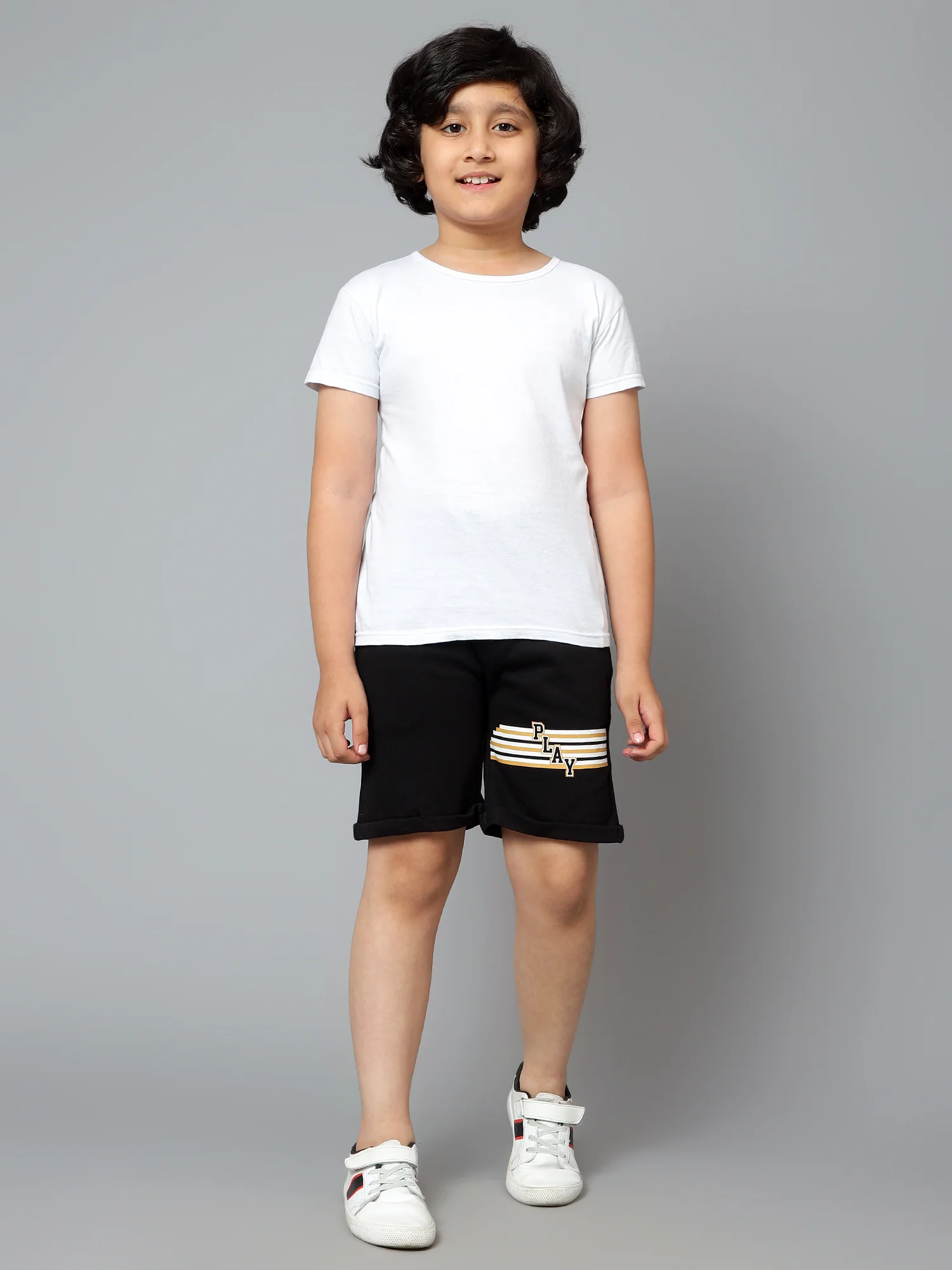 Boy's Black Printed Bermuda Shorts - Image 6