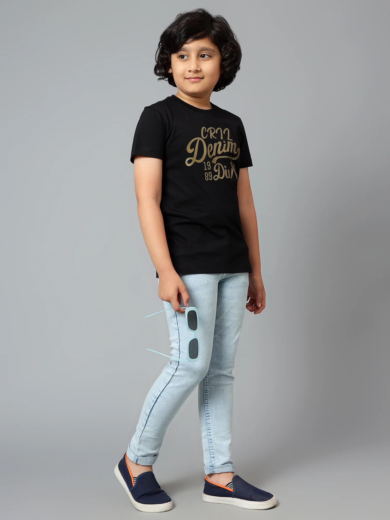 Boys Casual Black Half Sleeve  T-Shirt - Image 7