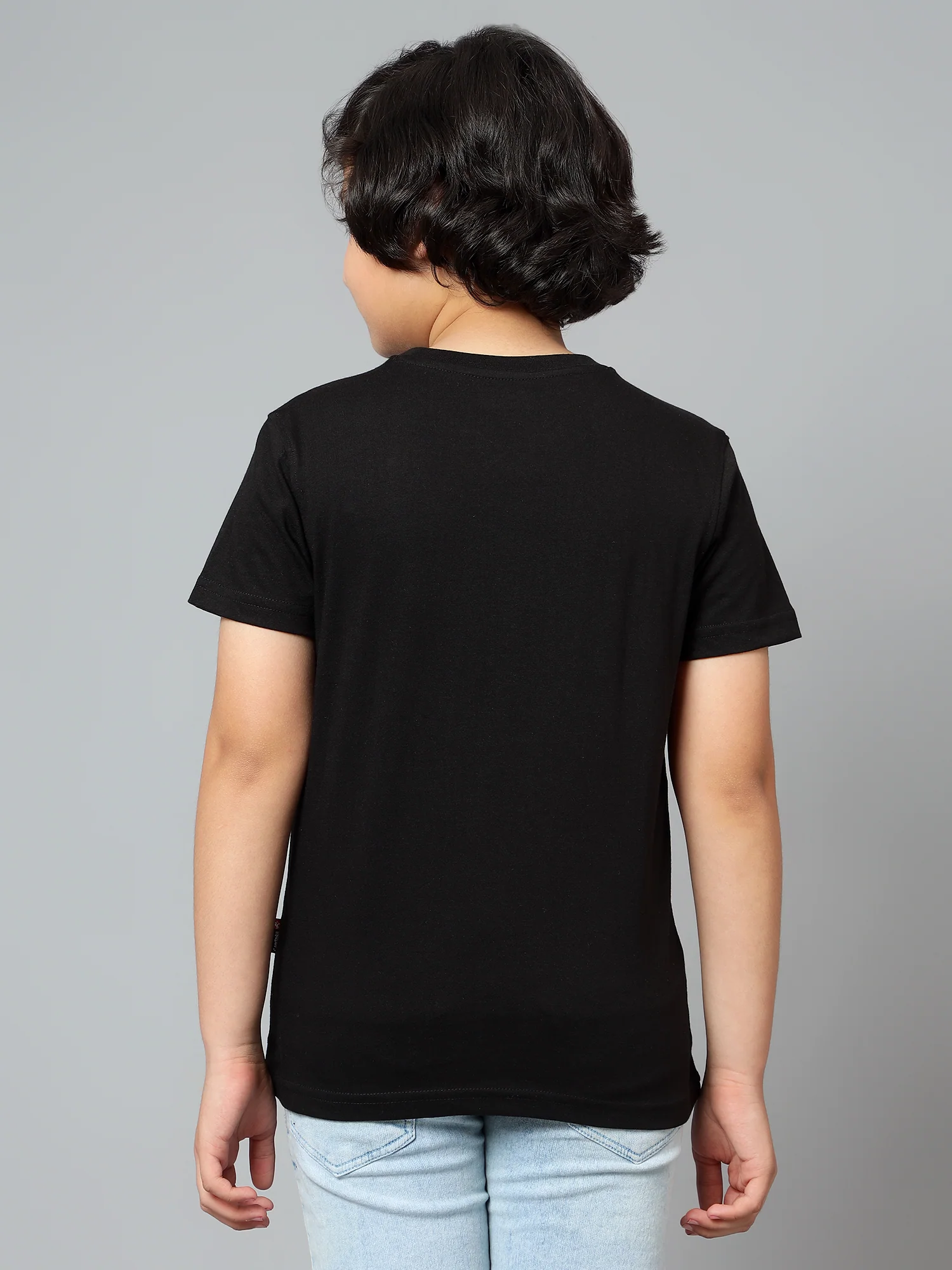 Boys Casual Black Half Sleeve  T-Shirt - Image 2