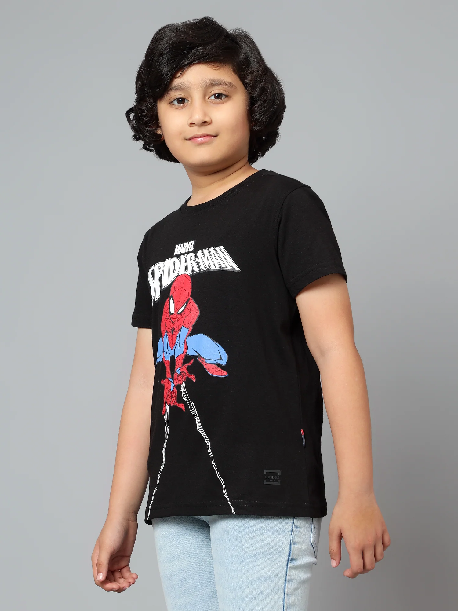 Boys Casual Black Half Sleeve  T-Shirt - Image 3