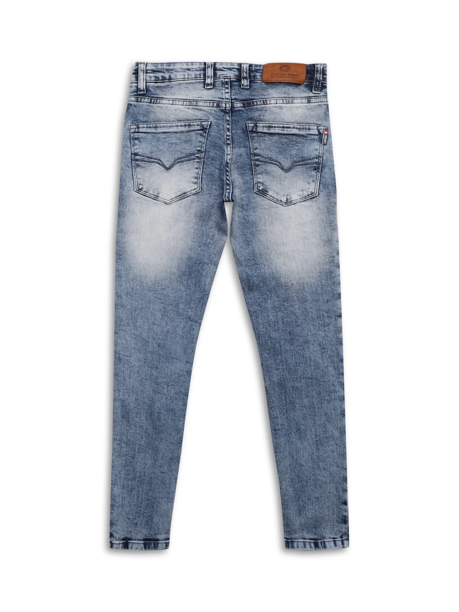 Boys Blue Solid Plain Clean Look Jeans - Image 2