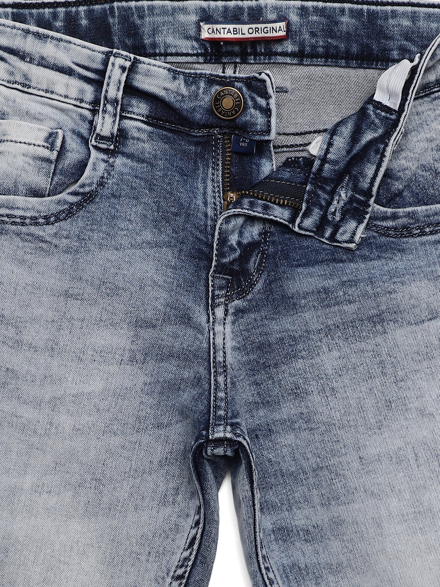 Boys Blue Solid Plain Clean Look Jeans - Image 3
