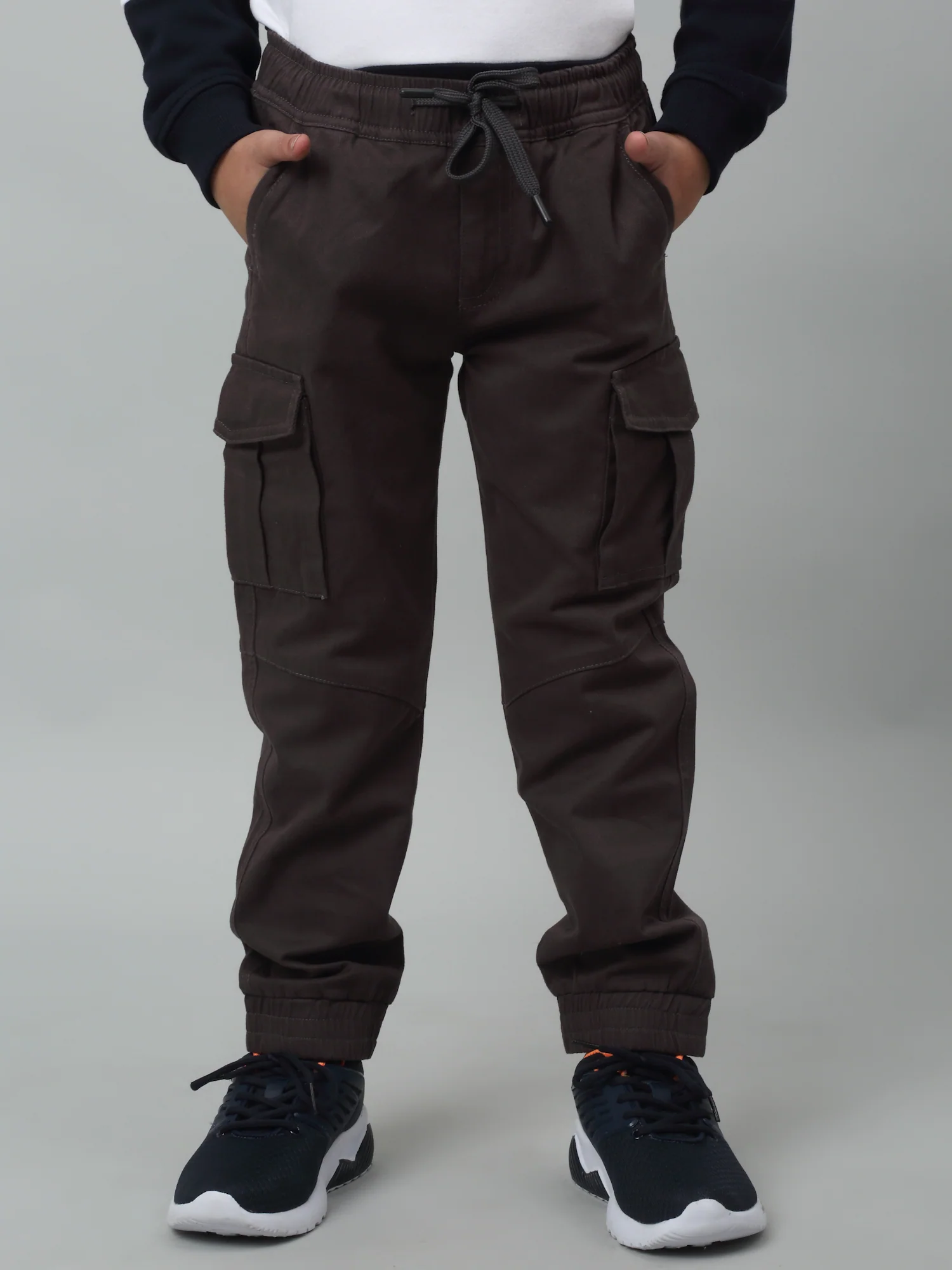 Boys Dark Grey Casual Cotton Jogger For Summer - Image 2