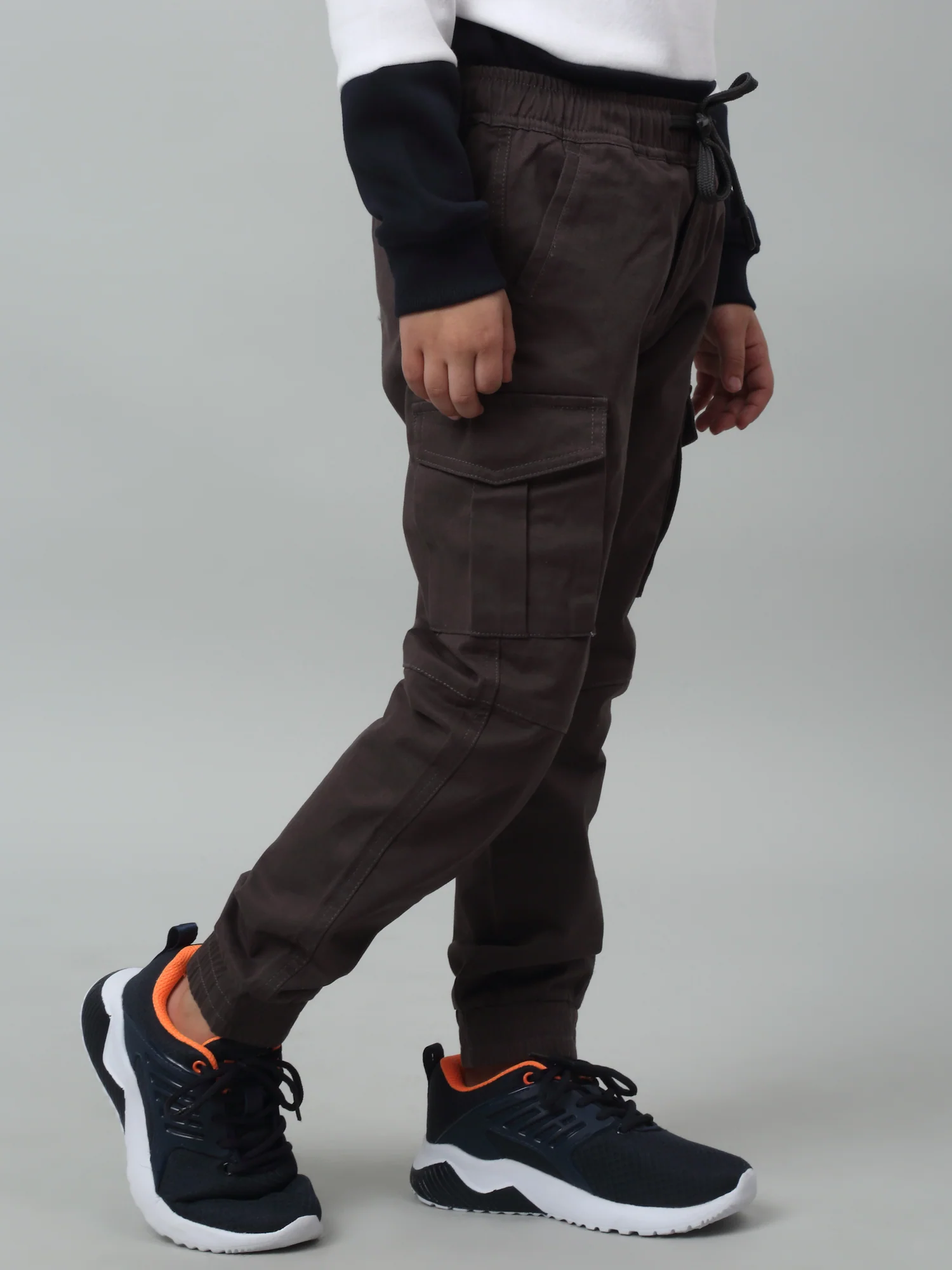 Boys Dark Grey Casual Cotton Jogger For Summer - Image 3