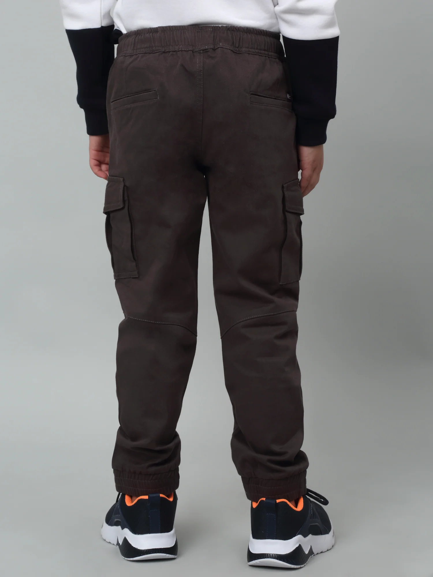 Boys Dark Grey Casual Cotton Jogger For Summer - Image 5