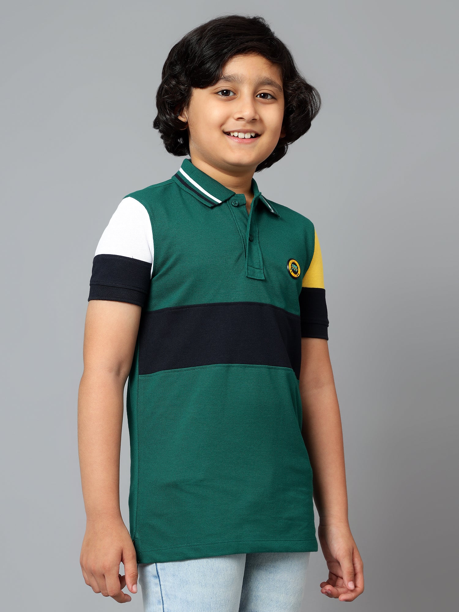 Boys Casual Green Half Sleeve  T-Shirt - Image 3