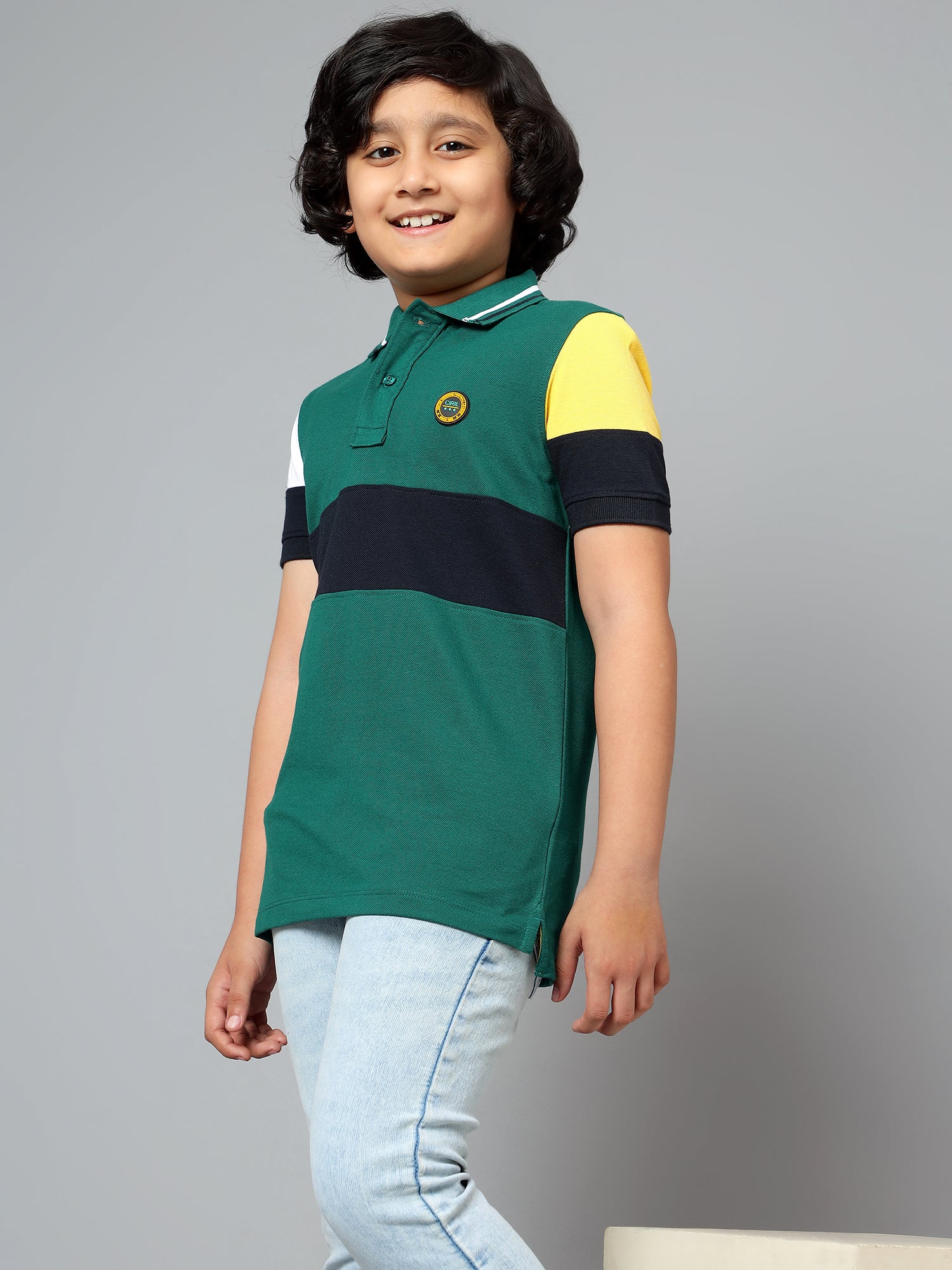 Boys Casual Green Half Sleeve  T-Shirt - Image 6