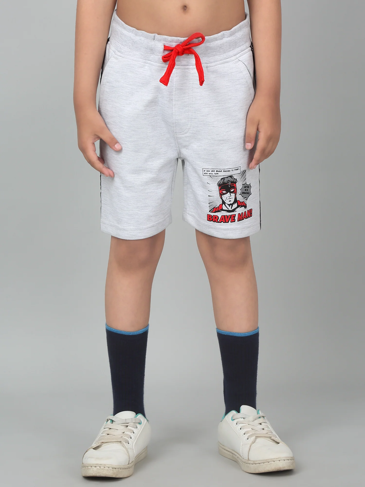 Boy's Grey Printed Bermuda Shorts - Image 2