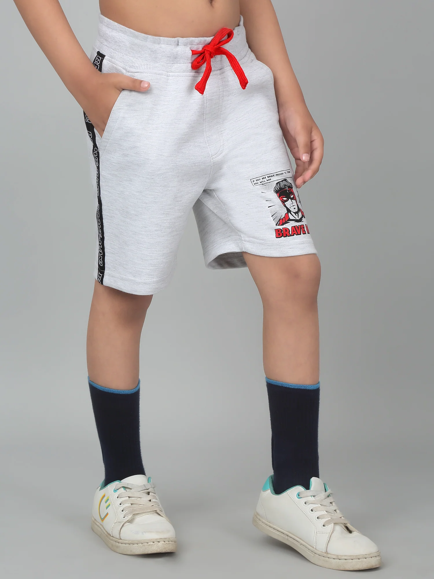 Boy's Grey Printed Bermuda Shorts - Image 4