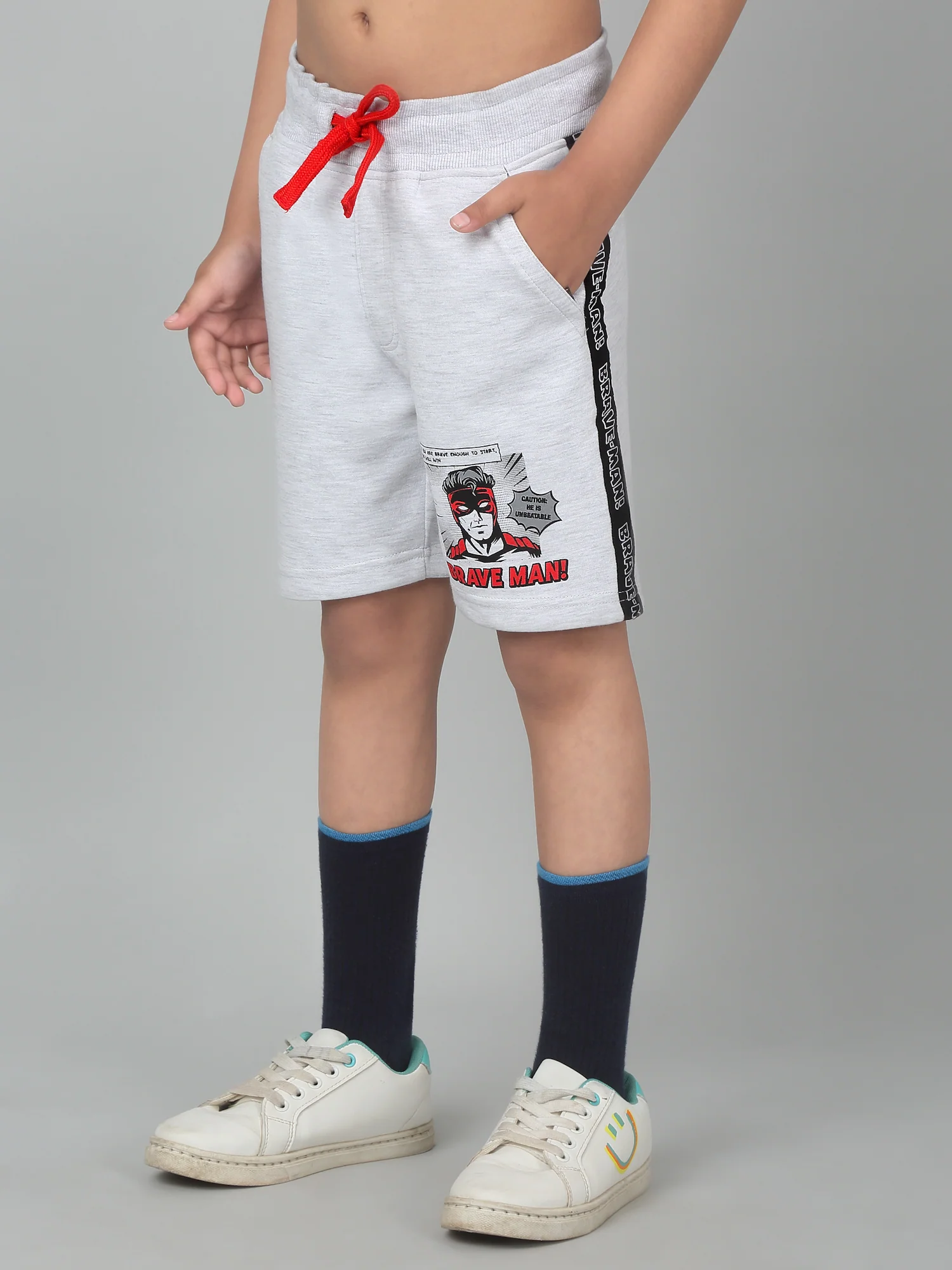 Boy's Grey Printed Bermuda Shorts - Image 5