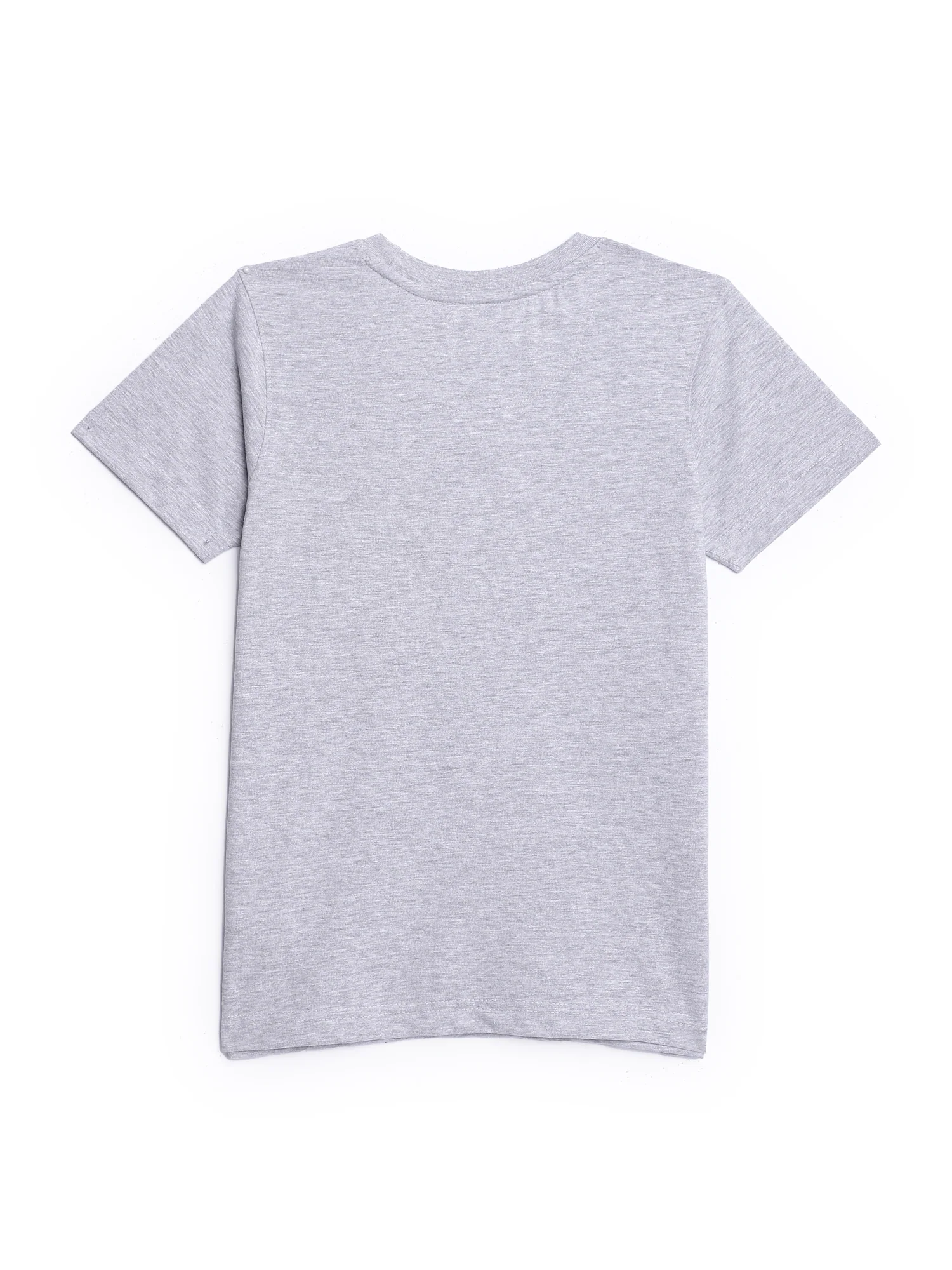 Boys Casual Grey Melange Half Sleeve  T-Shirt - Image 2