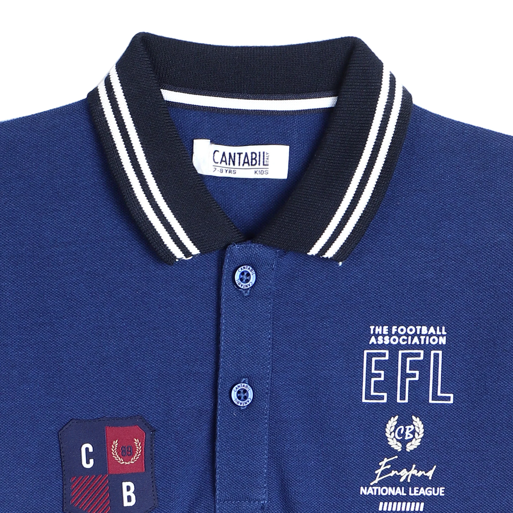 Boys Casual Indigo Melange Half Sleeve T-Shirt - Image 3