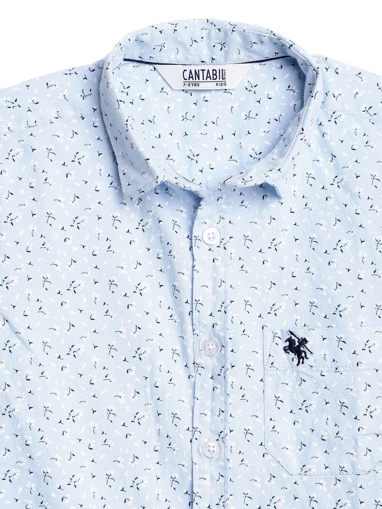 Boys Casual Light Blue Full Sleeve with Tab  Shirt - Image 2