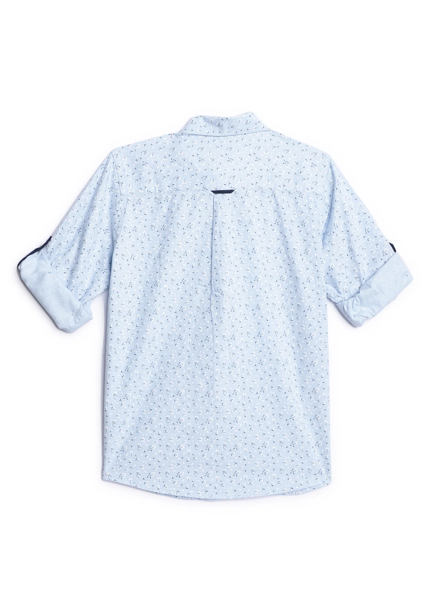 Boys Casual Light Blue Full Sleeve with Tab  Shirt - Image 4