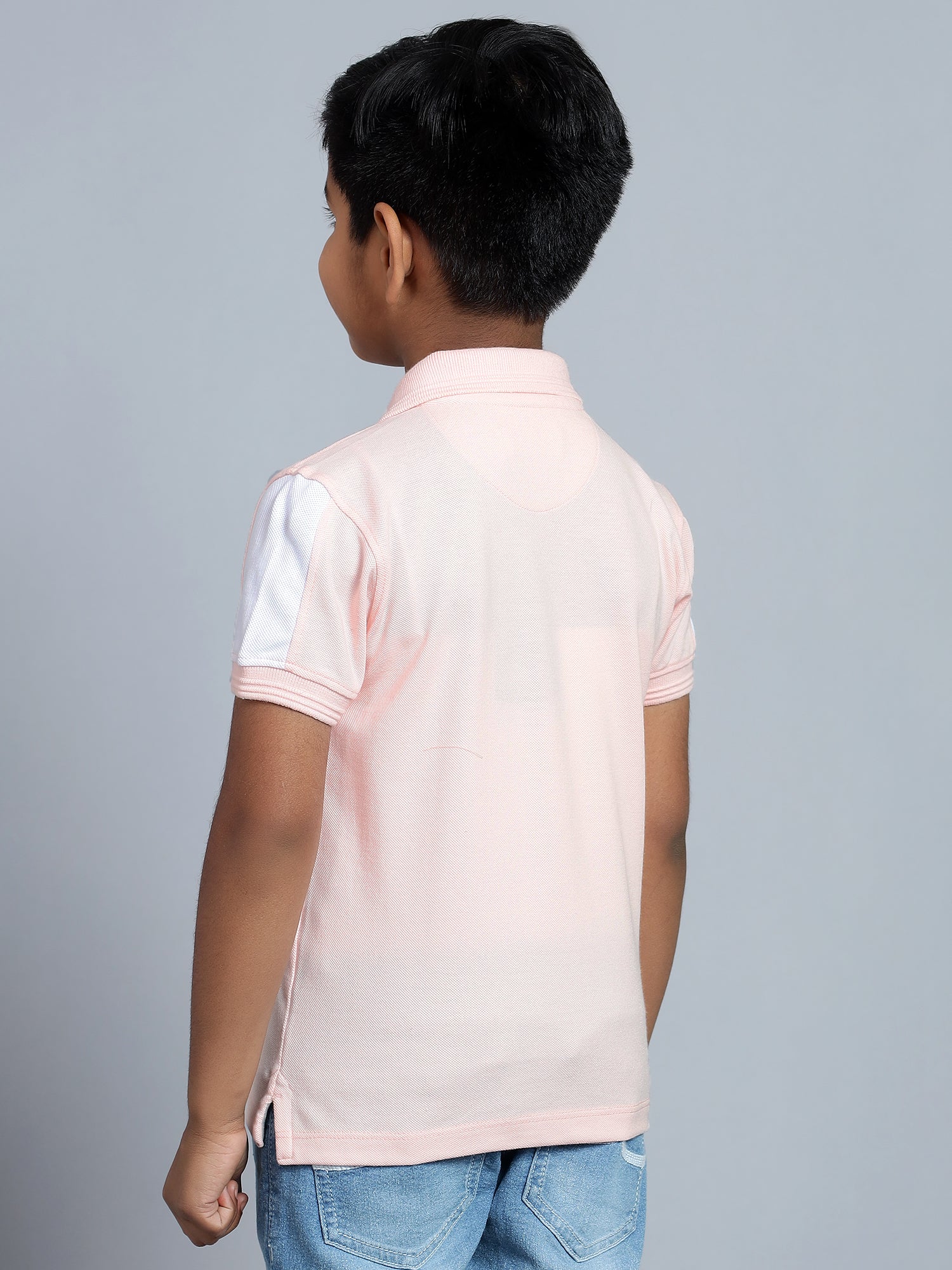 Boys Casual Light Pink Half Sleeve  T-Shirt - Image 2