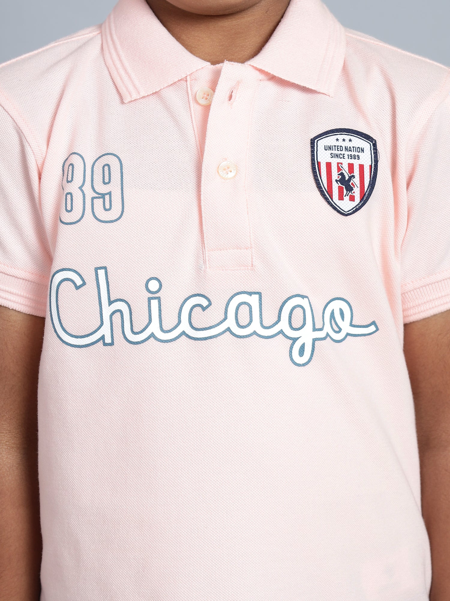 Boys Casual Light Pink Half Sleeve  T-Shirt - Image 5
