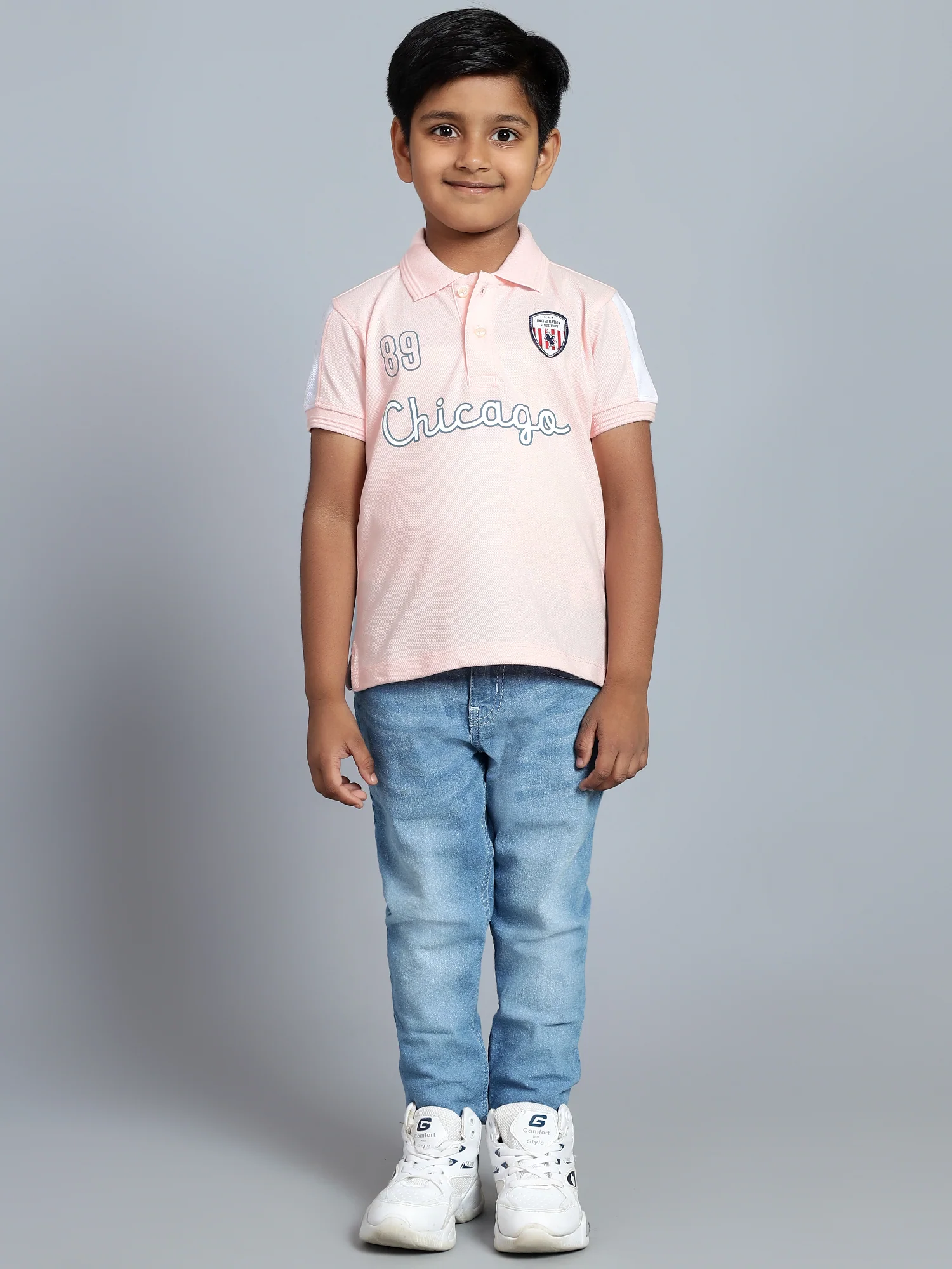 Boys Casual Light Pink Half Sleeve  T-Shirt - Image 7